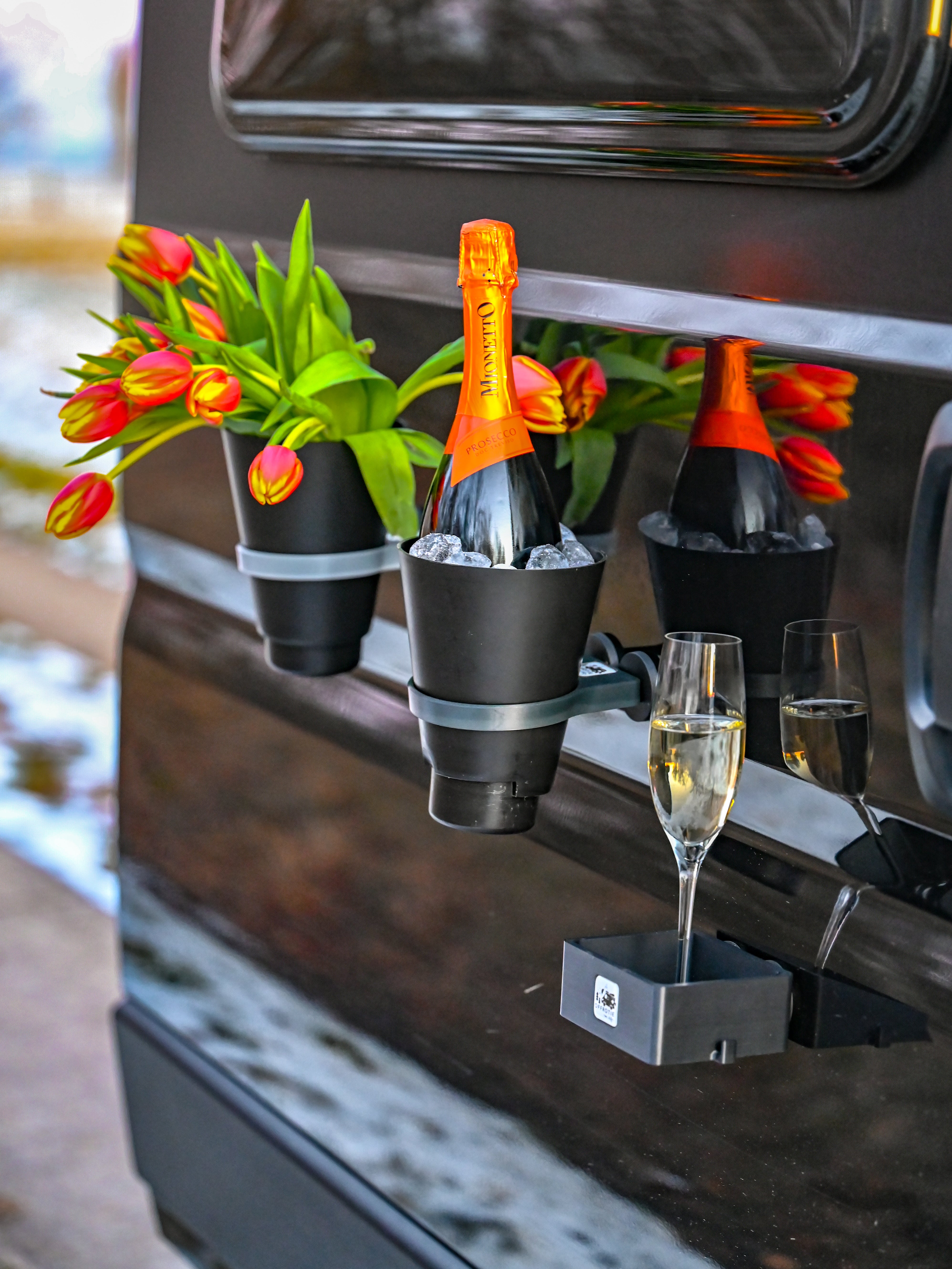 The Pot Holder and Flower Pot Kit Magnetic – Offrotie 3D Printed – Portable for Vanlife