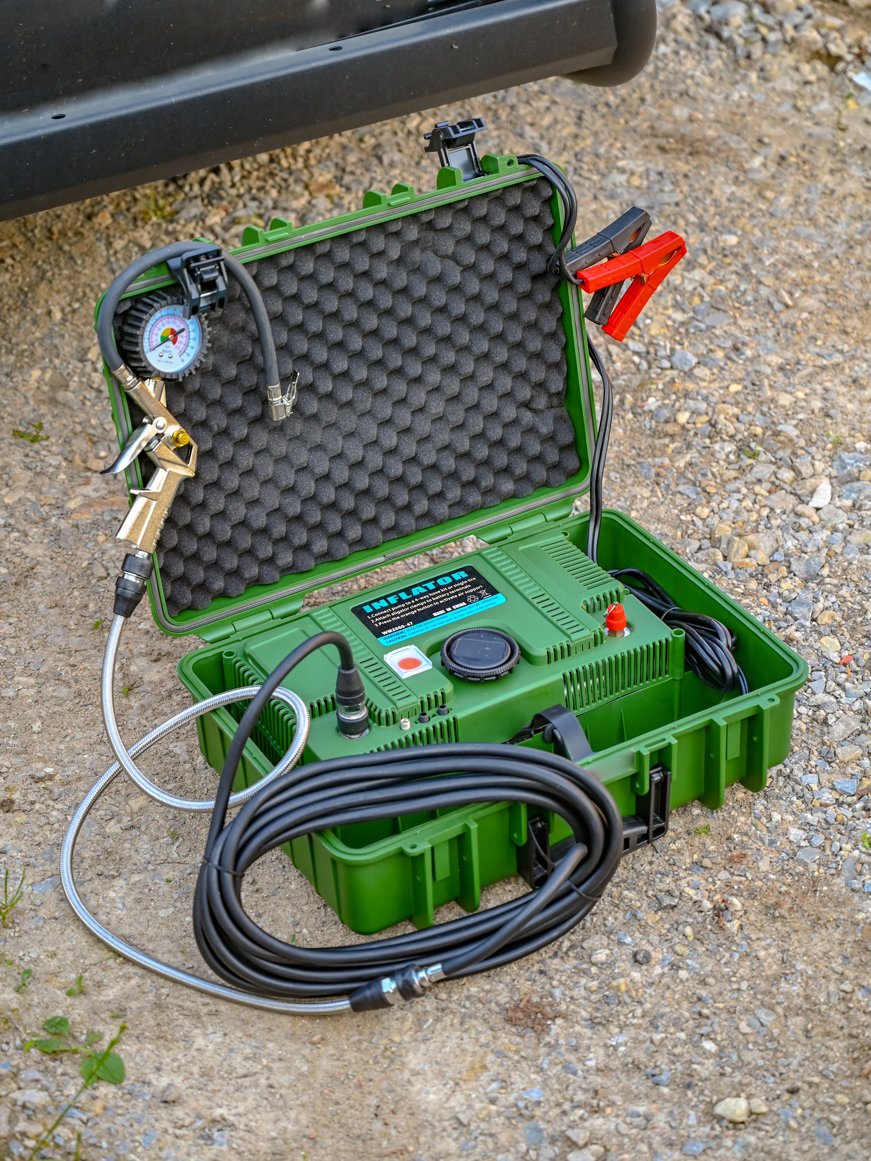 The Air Compressor Hard Case - Offrotie Portable Compressor - 300 LPM Dual Cylinder 12V