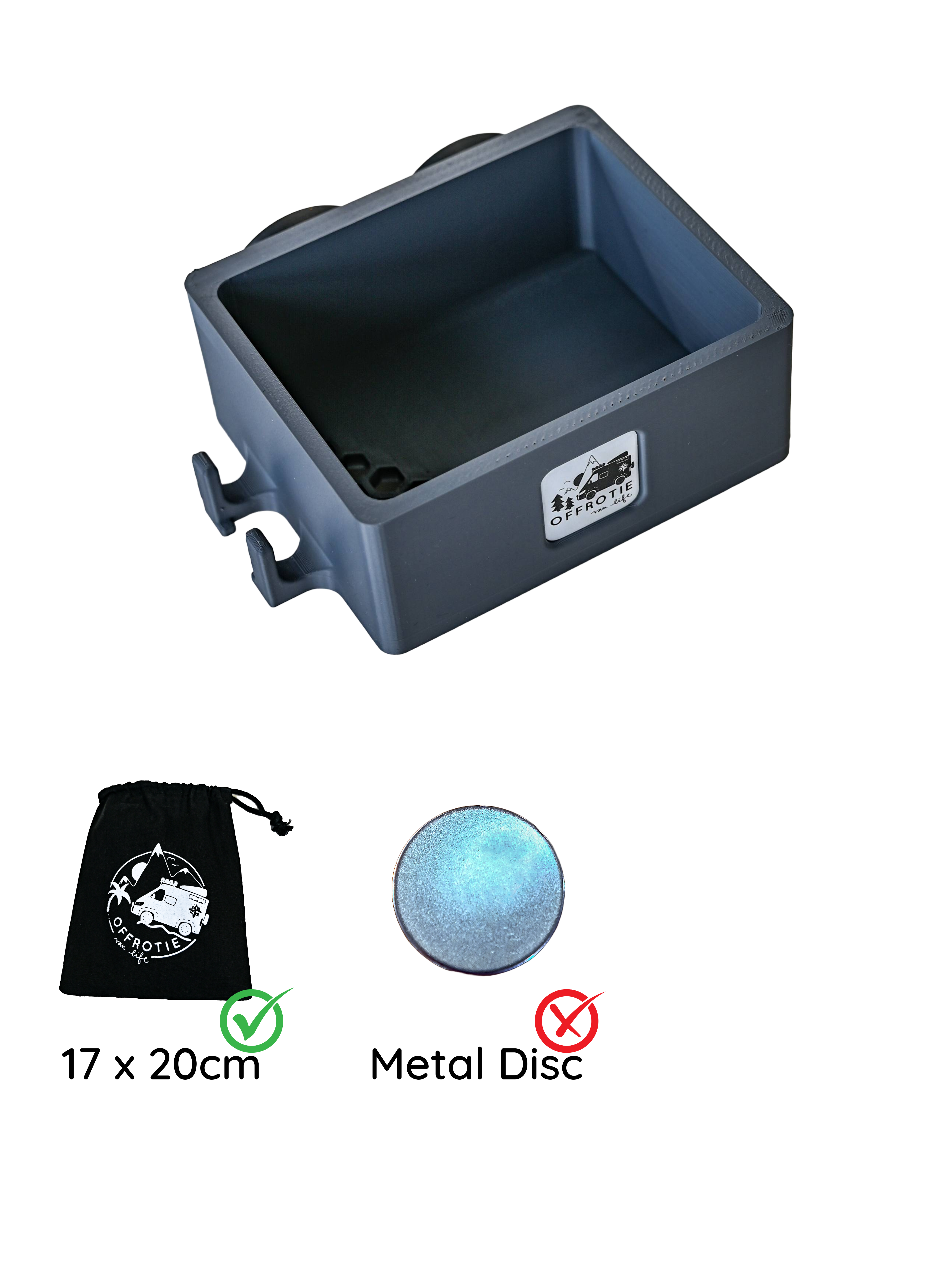 The Basket – Panier de douche magnétique – Offrotie imprimé en 3D – Portable pour Vanlife