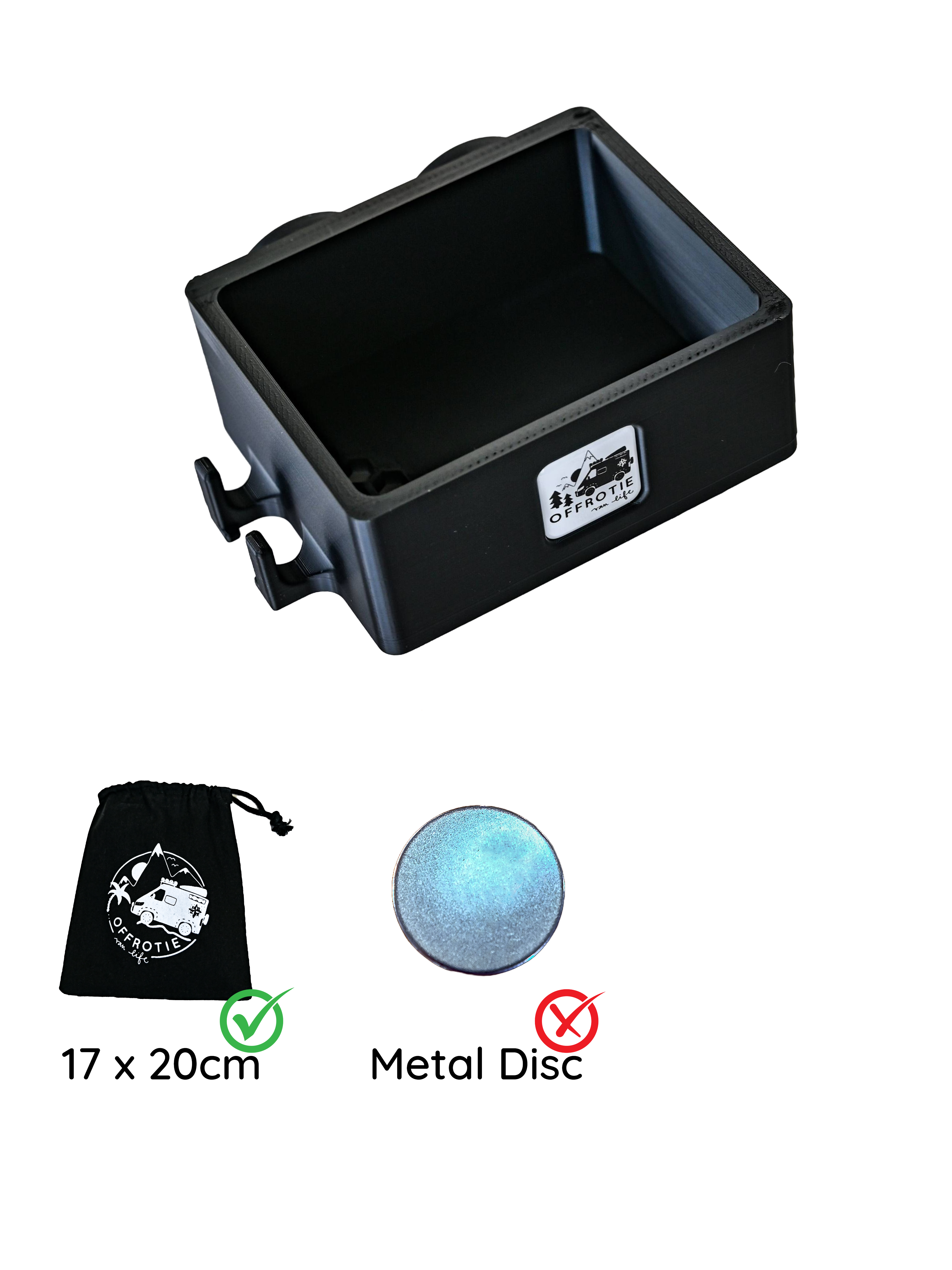 The Basket – Cesta de ducha magnética – Offrotie impresa en 3D – Portátil para Vanlife