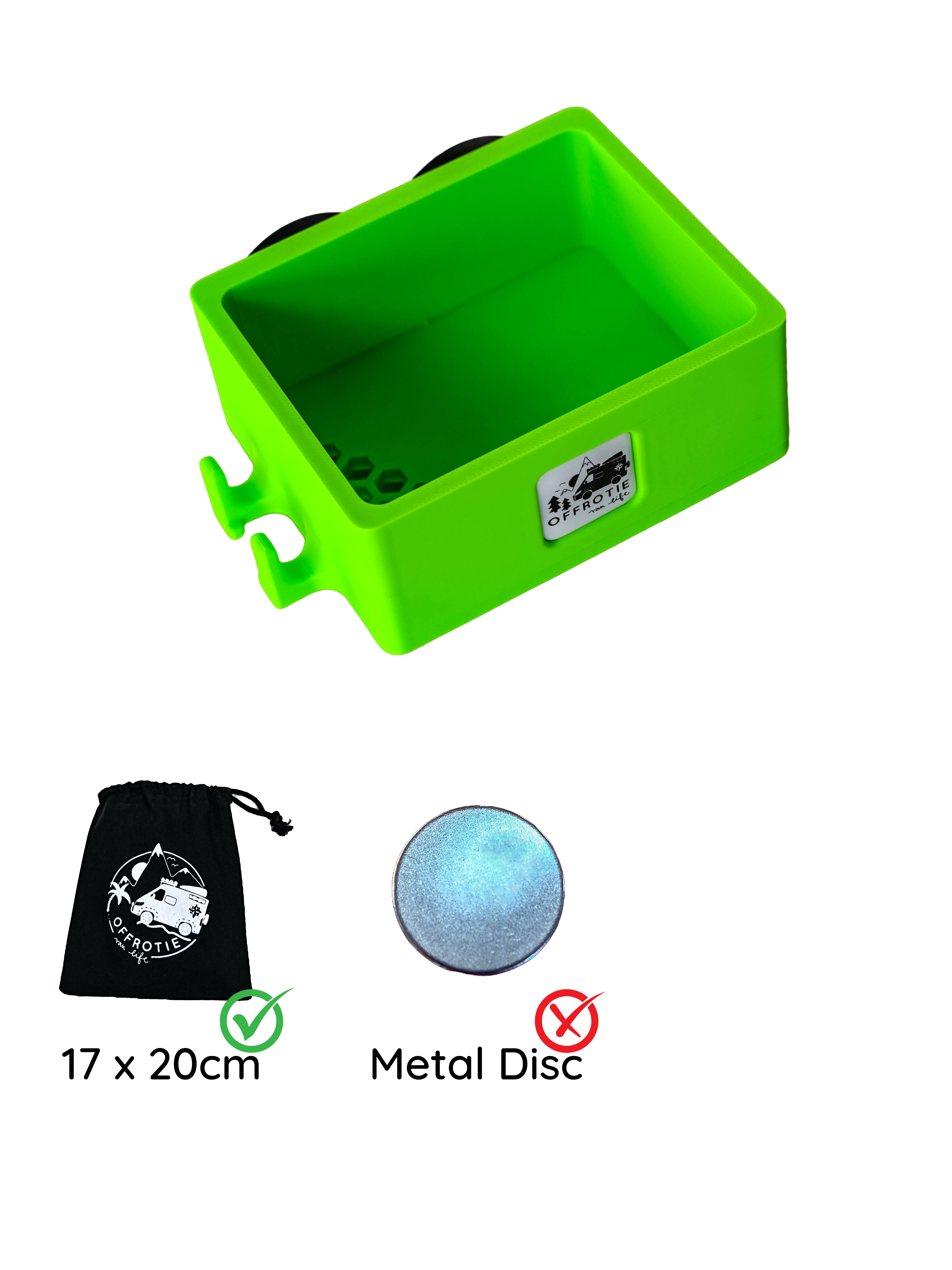 The Basket – Panier de douche magnétique – Offrotie imprimé en 3D – Portable pour Vanlife