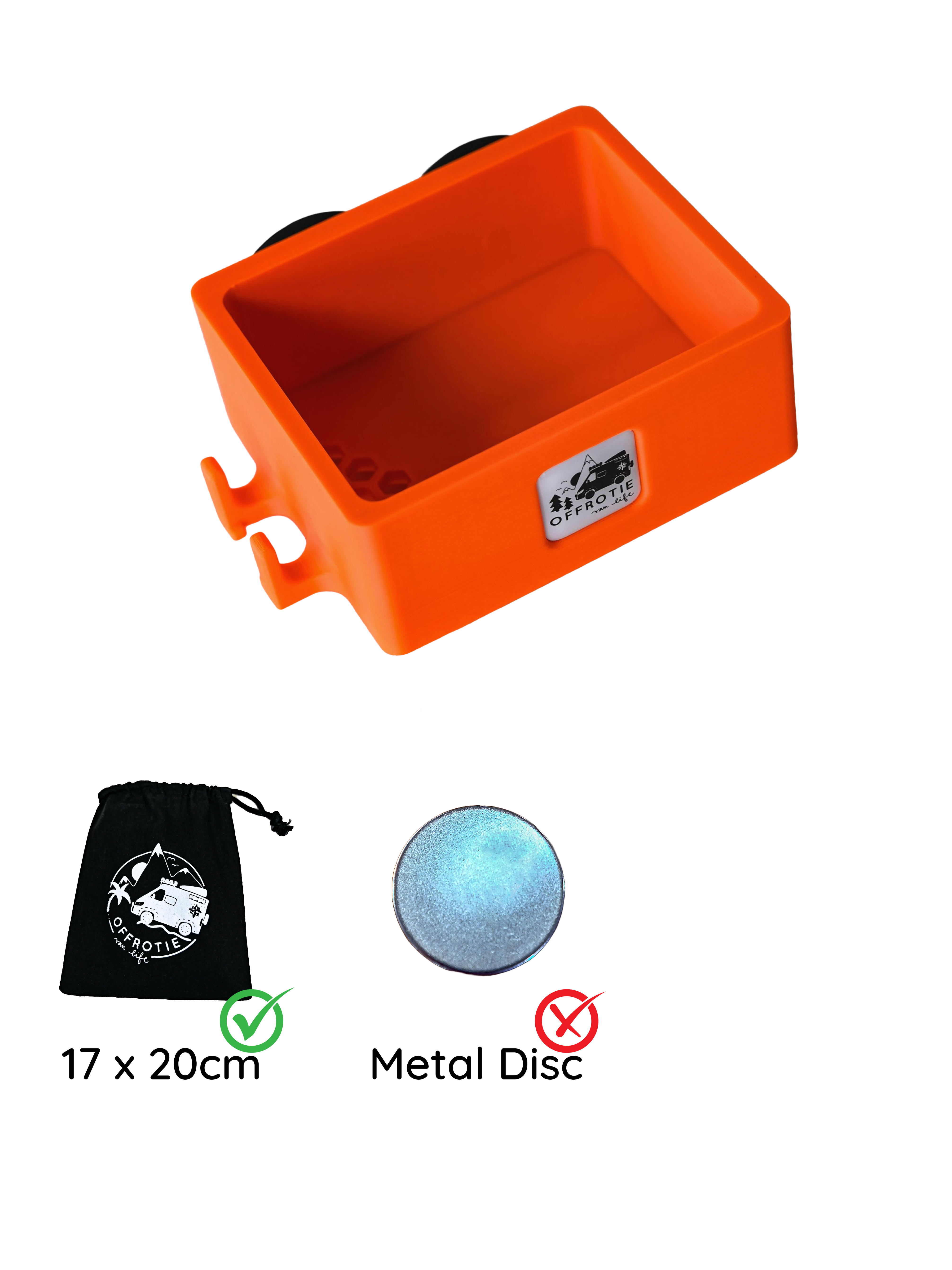 The Basket – Panier de douche magnétique – Offrotie imprimé en 3D – Portable pour Vanlife