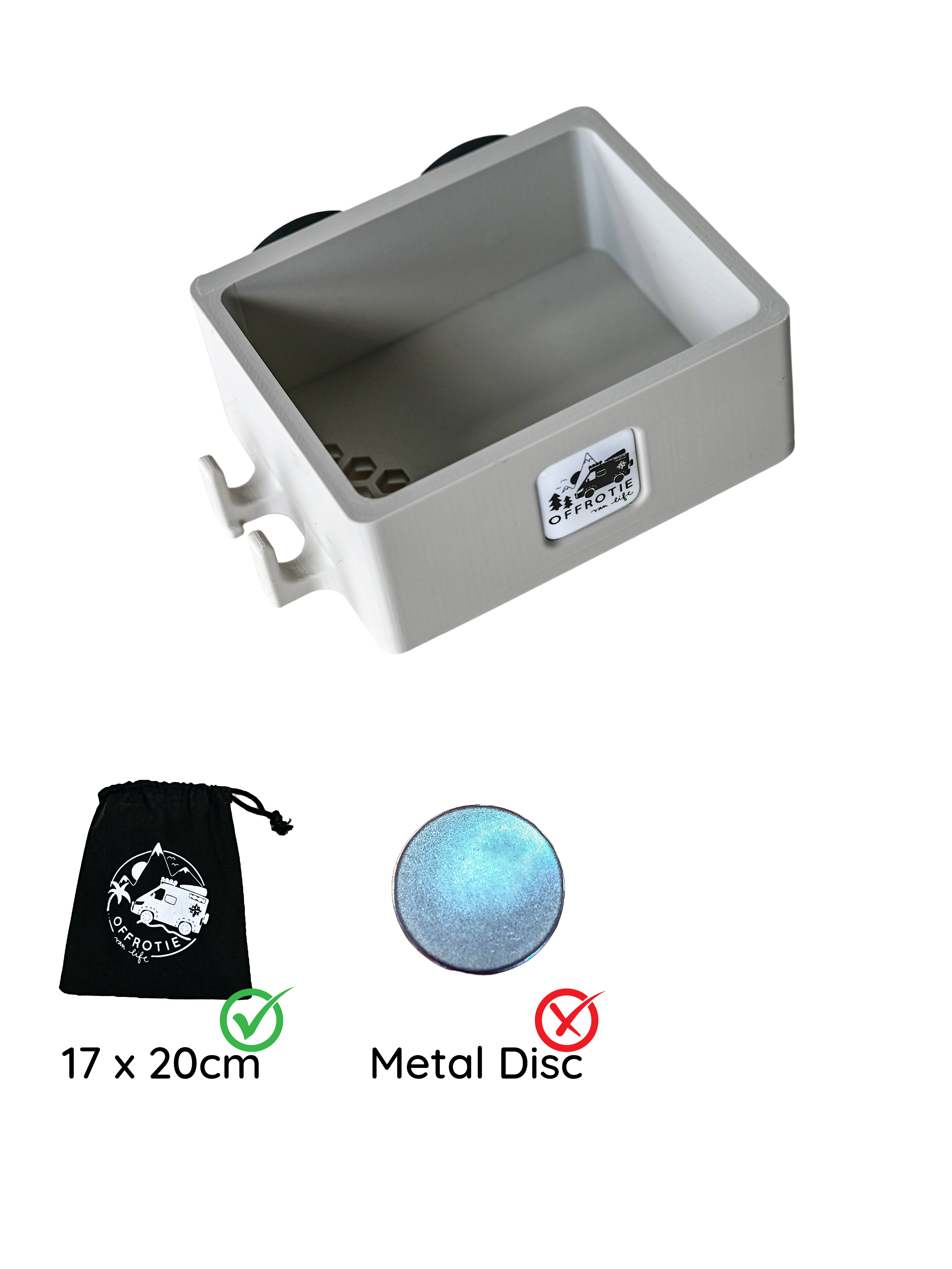 The Basket – Panier de douche magnétique – Offrotie imprimé en 3D – Portable pour Vanlife