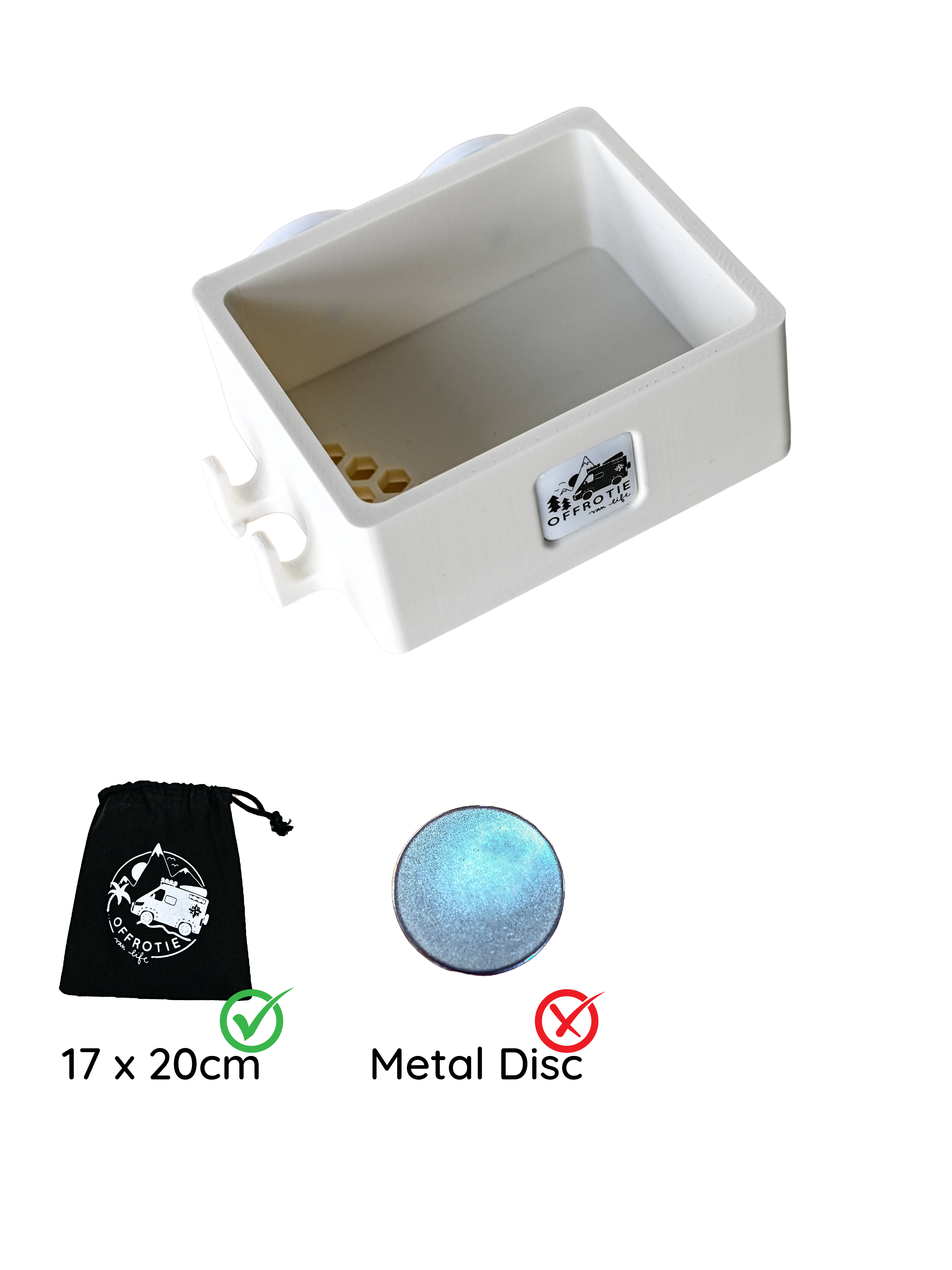 The Basket – Panier de douche magnétique – Offrotie imprimé en 3D – Portable pour Vanlife