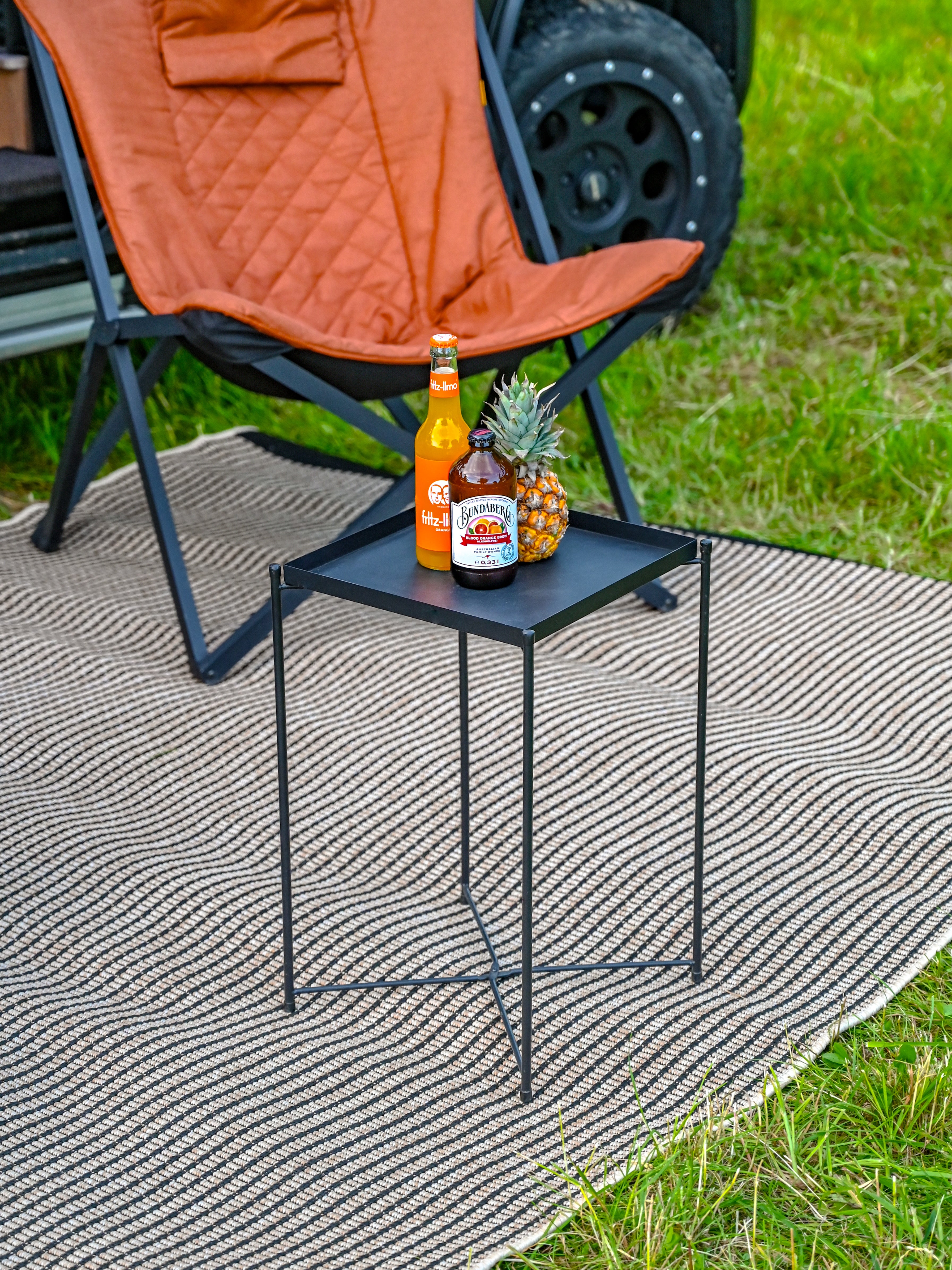 Mesa auxiliar de acero - Colección industrial Bo-Camp - Plegable para Vanlife