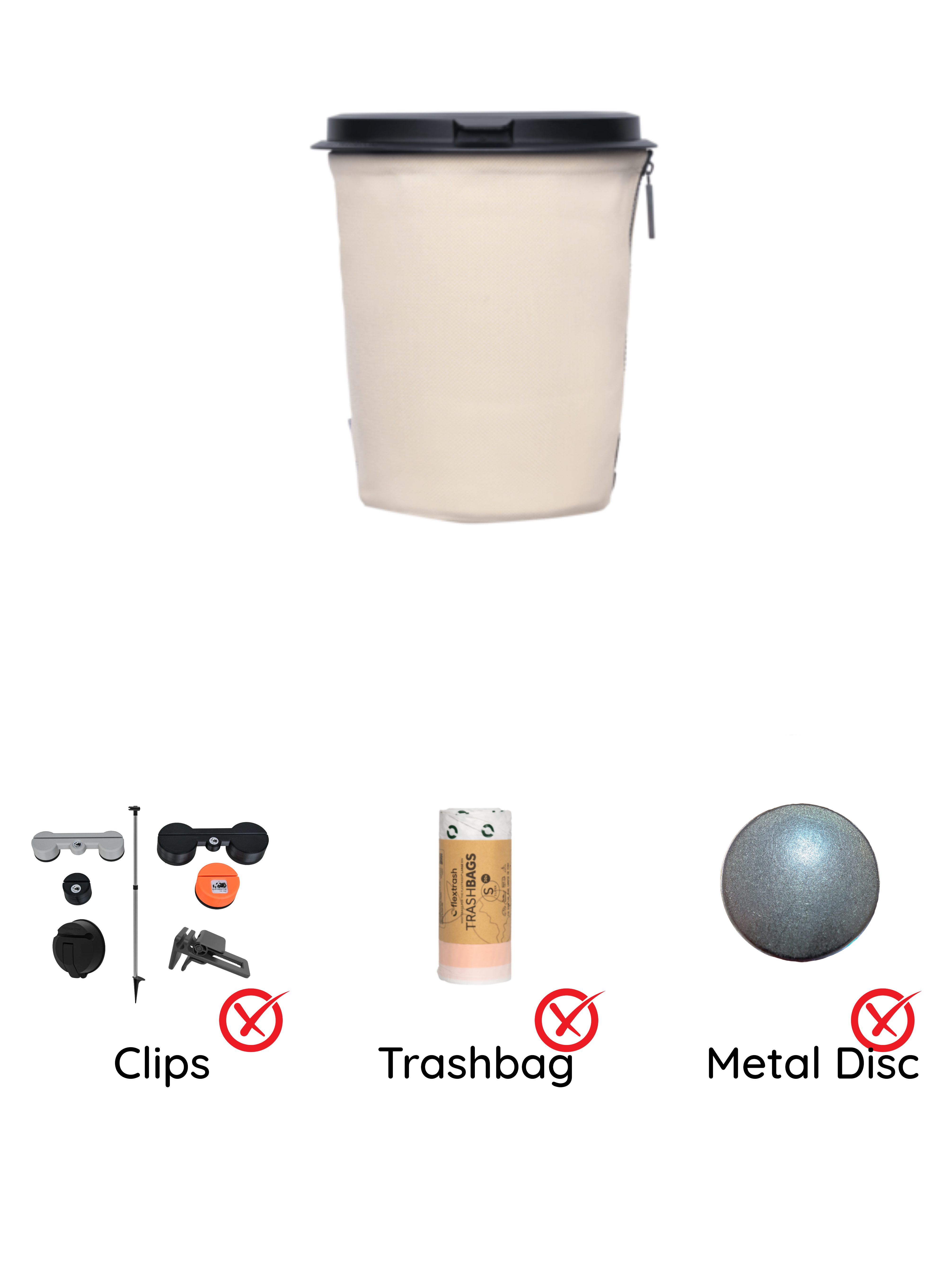 Il cestino dei rifiuti Flextrash - Piccolo 3 litri - Portatile per Vanlife