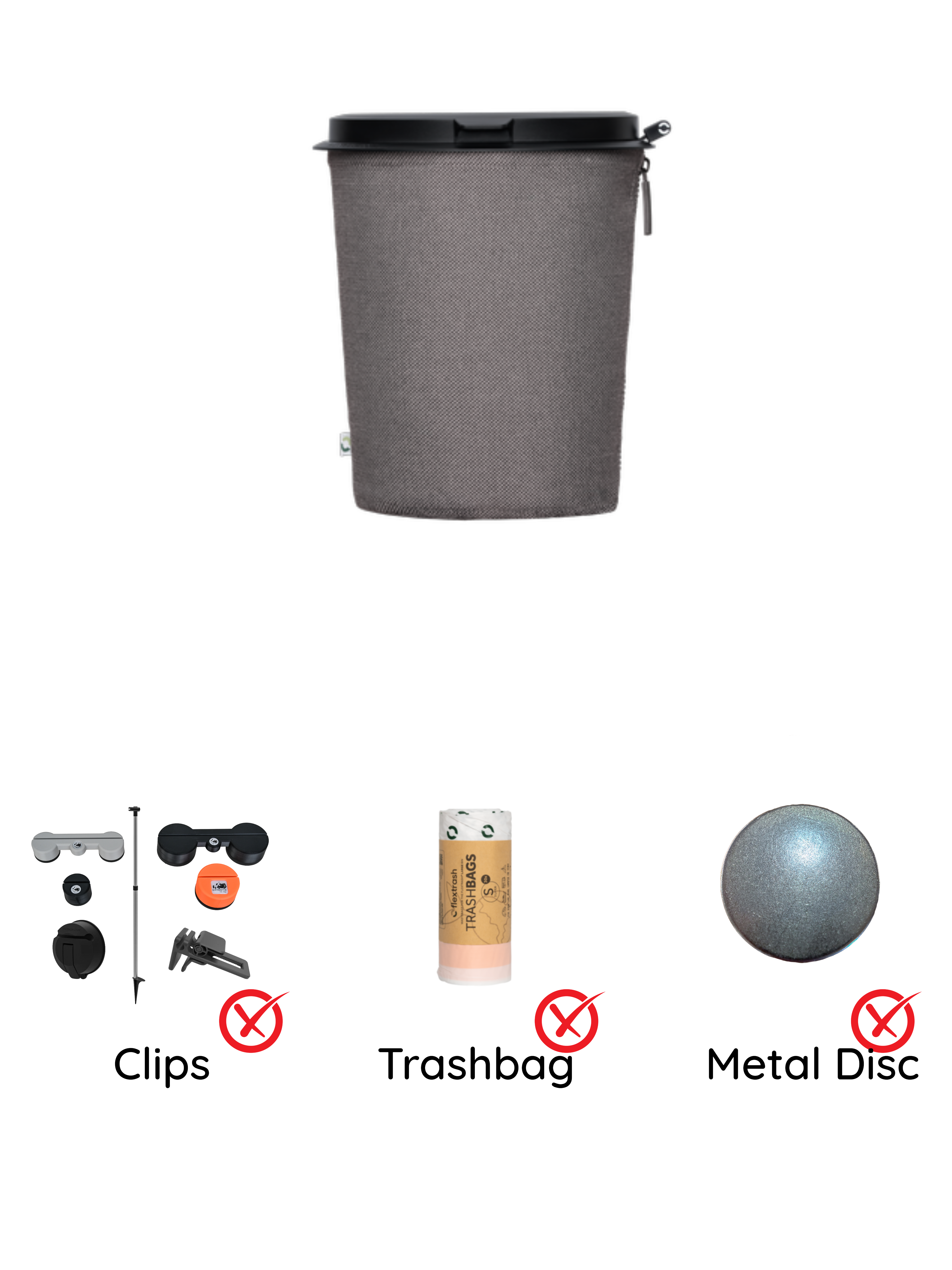 Il cestino dei rifiuti Flextrash - Piccolo 3 litri - Portatile per Vanlife
