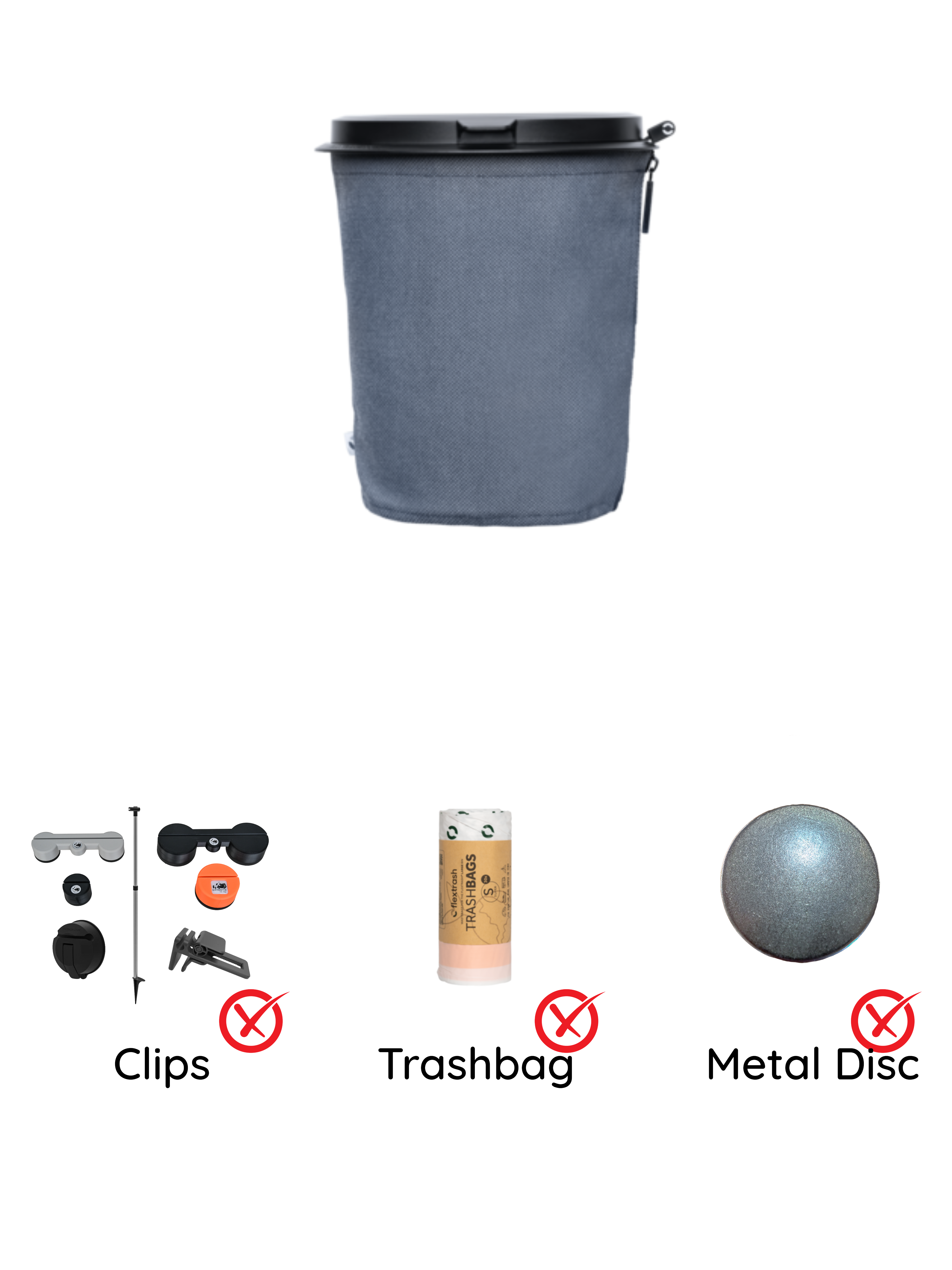 Il cestino dei rifiuti Flextrash - Piccolo 3 litri - Portatile per Vanlife