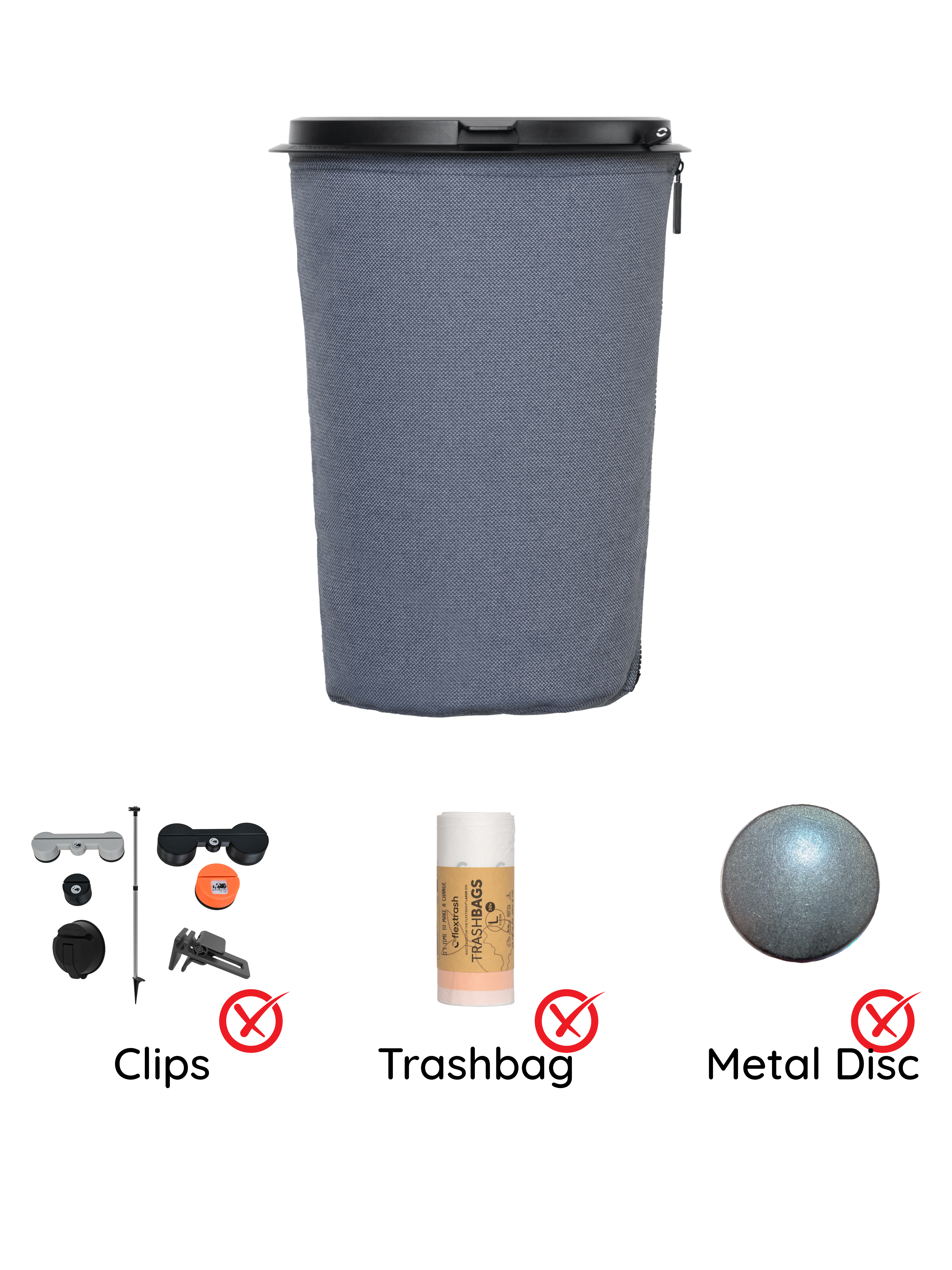 The Flextrash Waste Bin - Large 9 liters - Portable for Vanlife