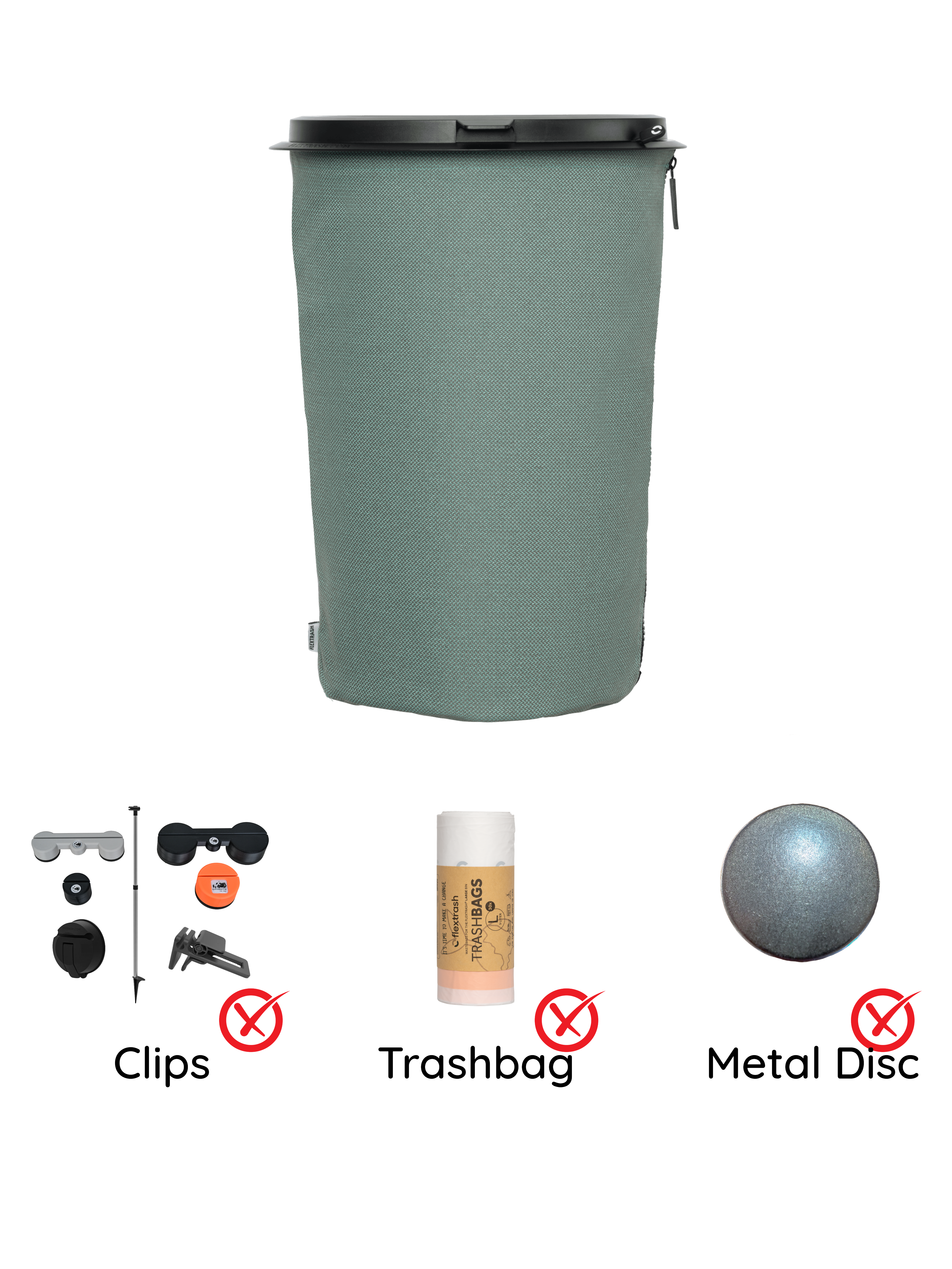 The Flextrash Waste Bin - Large 9 liters - Portable for Vanlife