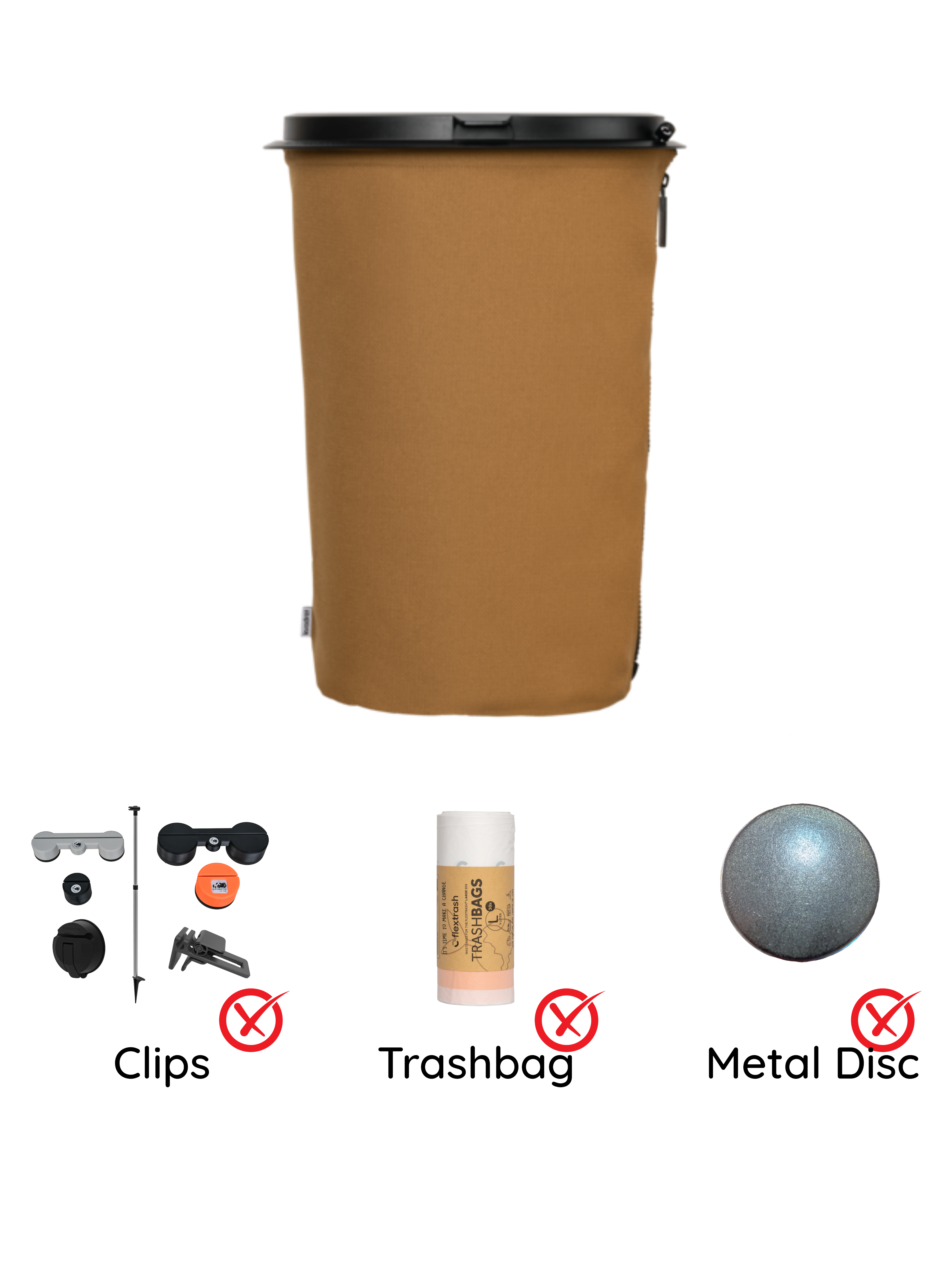 Der Flextrash Abfalleimer - Groß 9 Liter - Tragbar für Vanlife