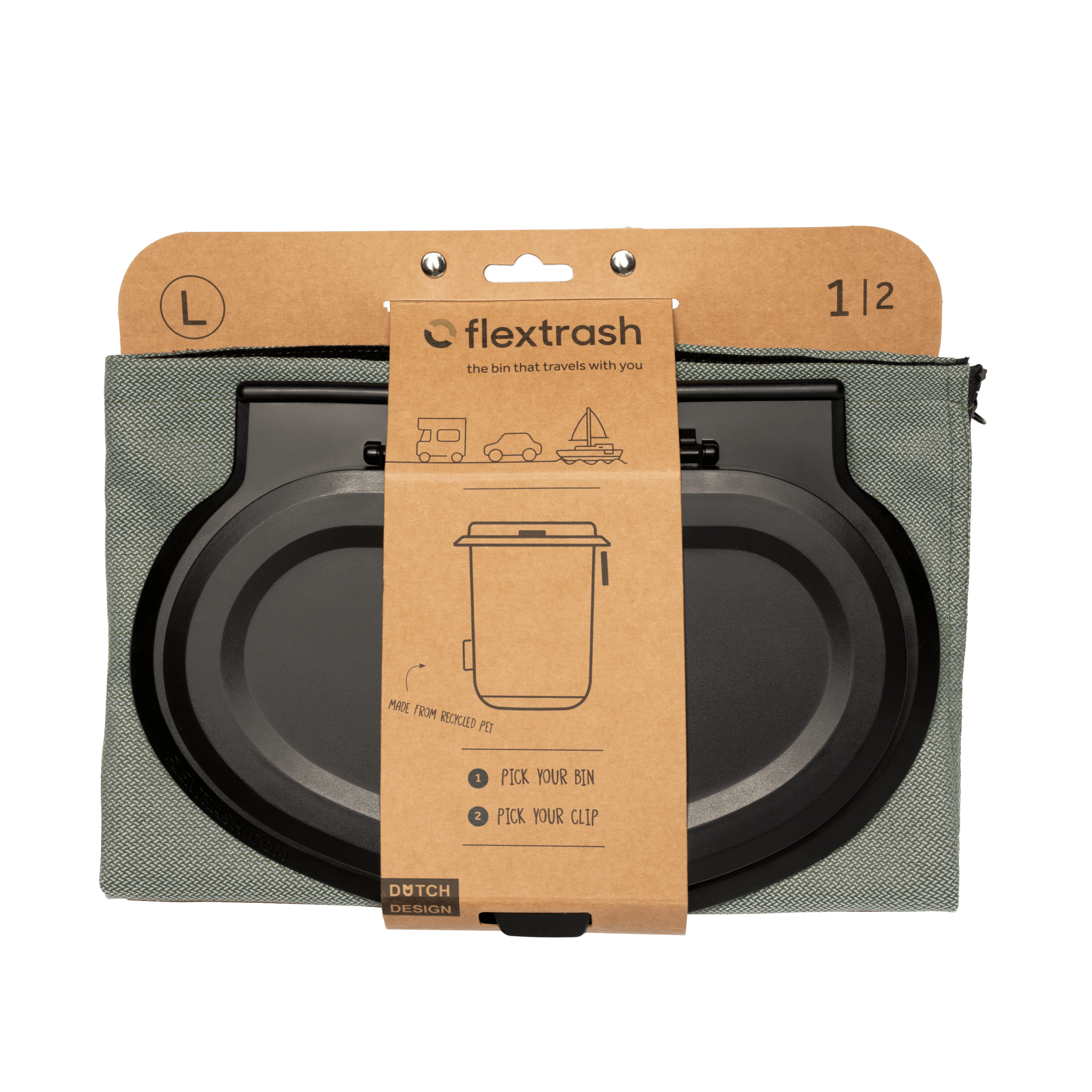 The Flextrash Waste Bin - Large 9 liters - Portable for Vanlife