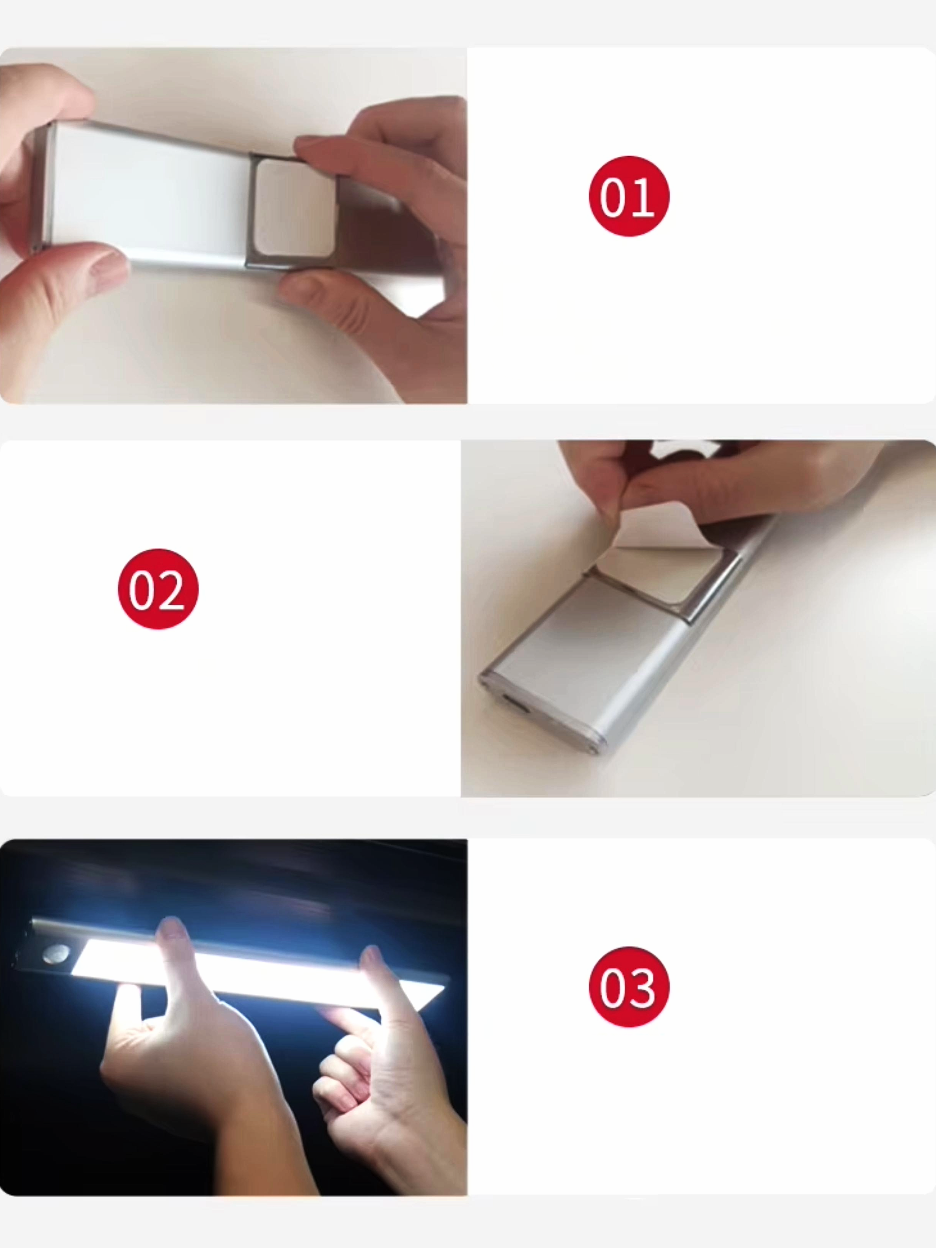 Striscia LED Magnetica - Lampada Offrotie per Mobili Cucina Bagno - 3 Misure | Sensore di Movimento | 3 Temperature Colore