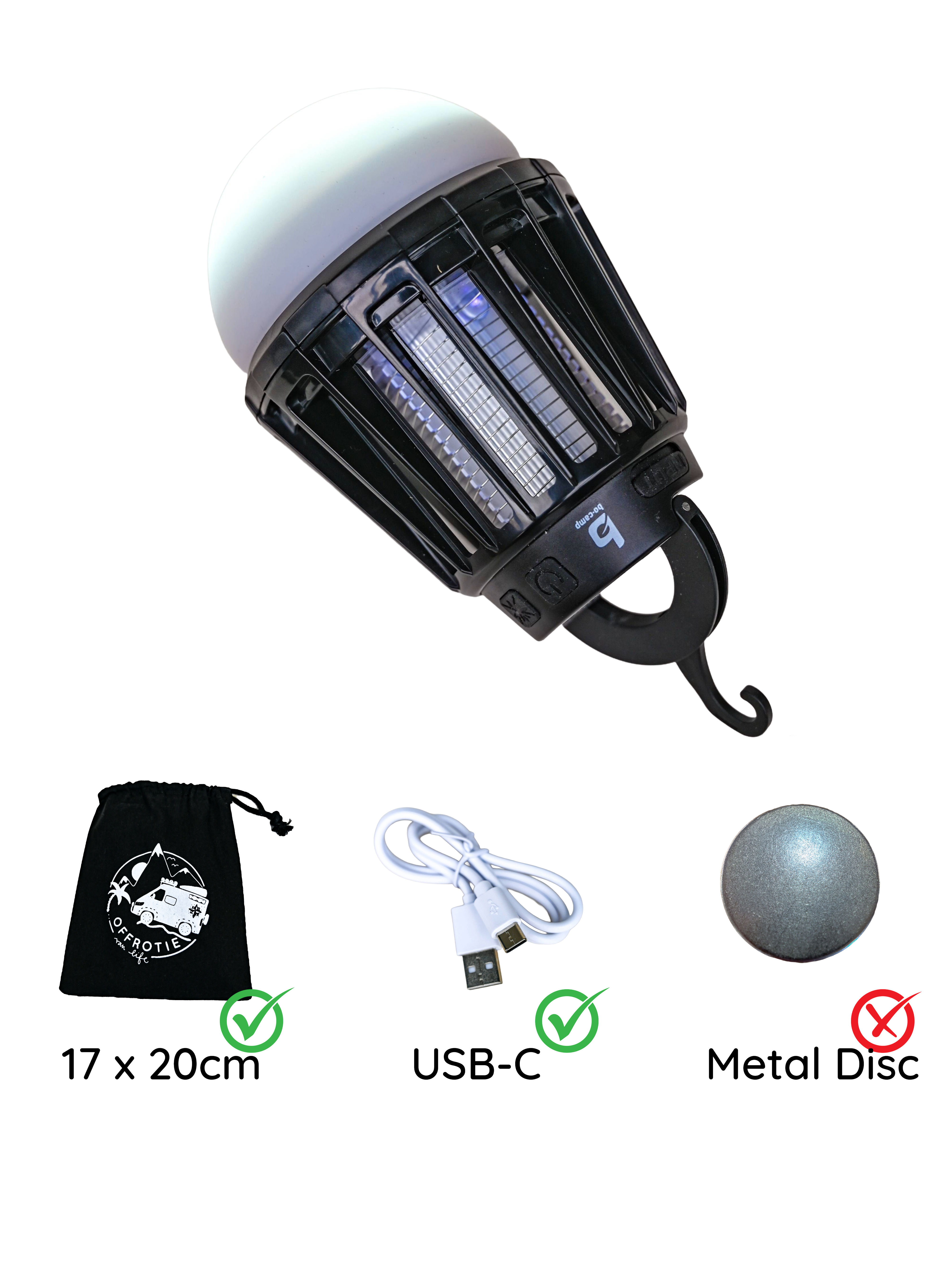 Die Mückenlampe – Bo-Camp wasserdichte und wiederaufladbare 180-Lumen-Lampe – tragbar für das Vanlife