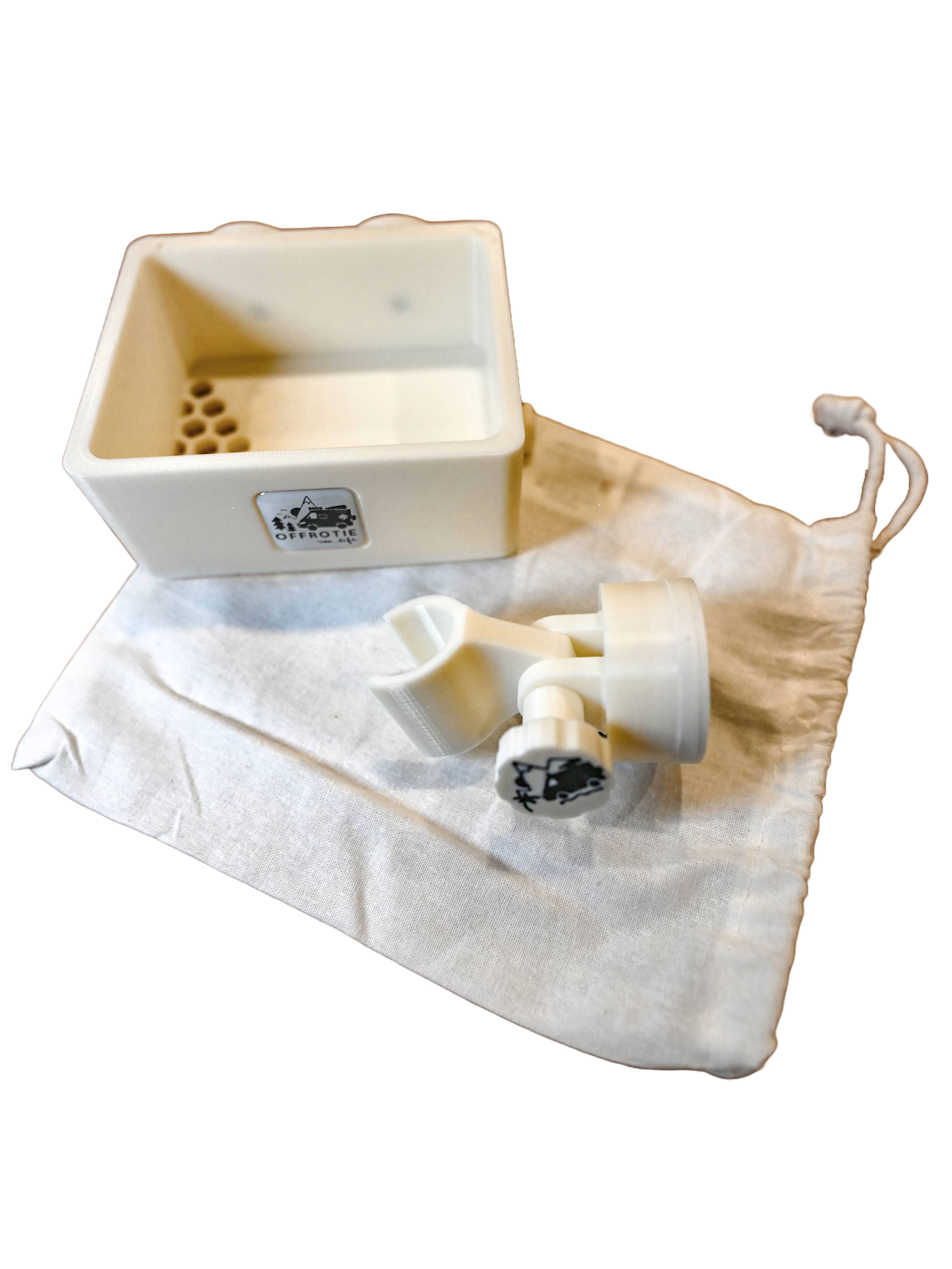 Kit supporto e cestino per doccia magnetico stampato in 3D Offrotie - Portatile per Vanlife