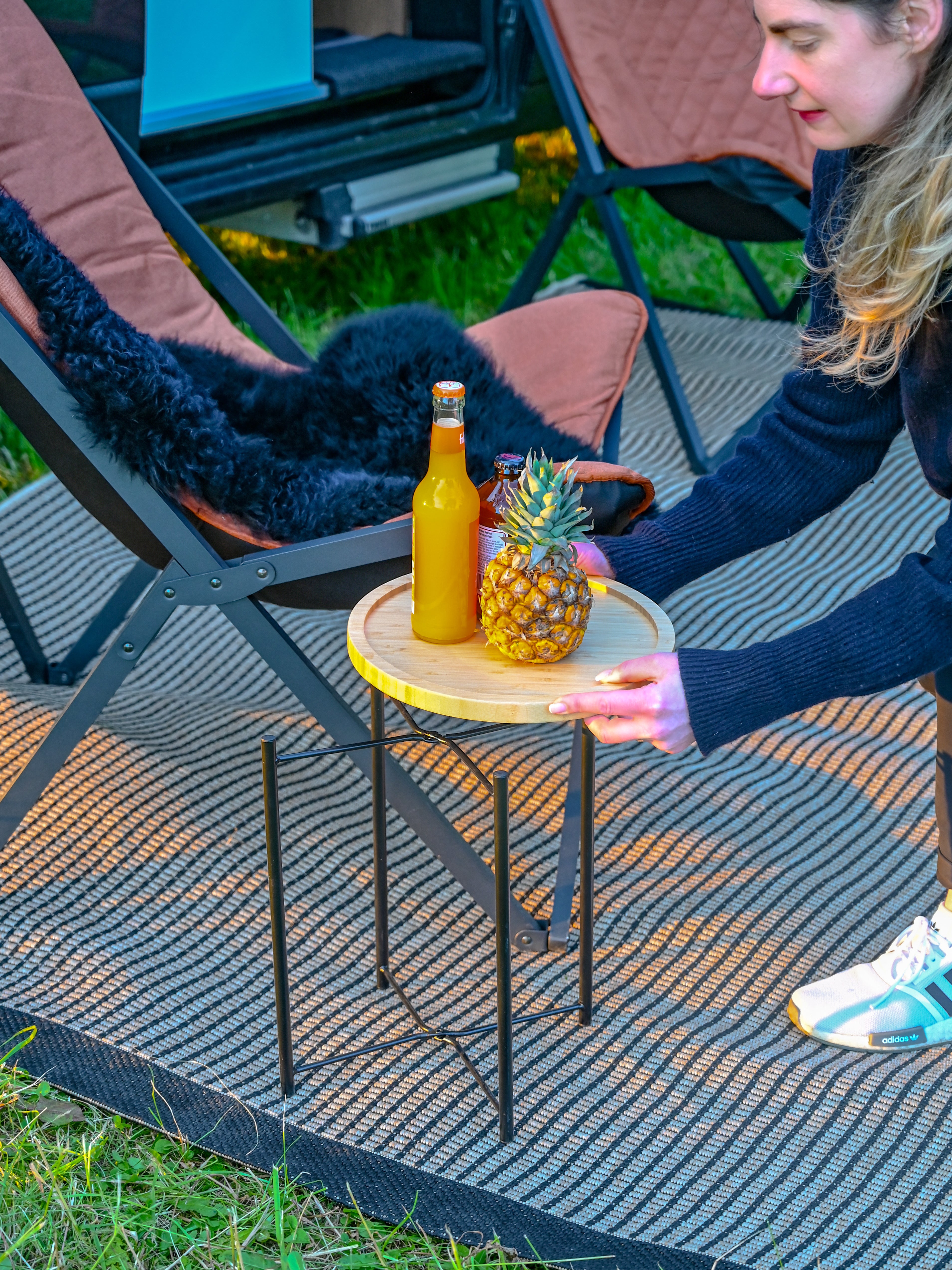 The Bamboo Side Table - Bo-Camp Urban Outdoor Collection - Foldable for Vanlife
