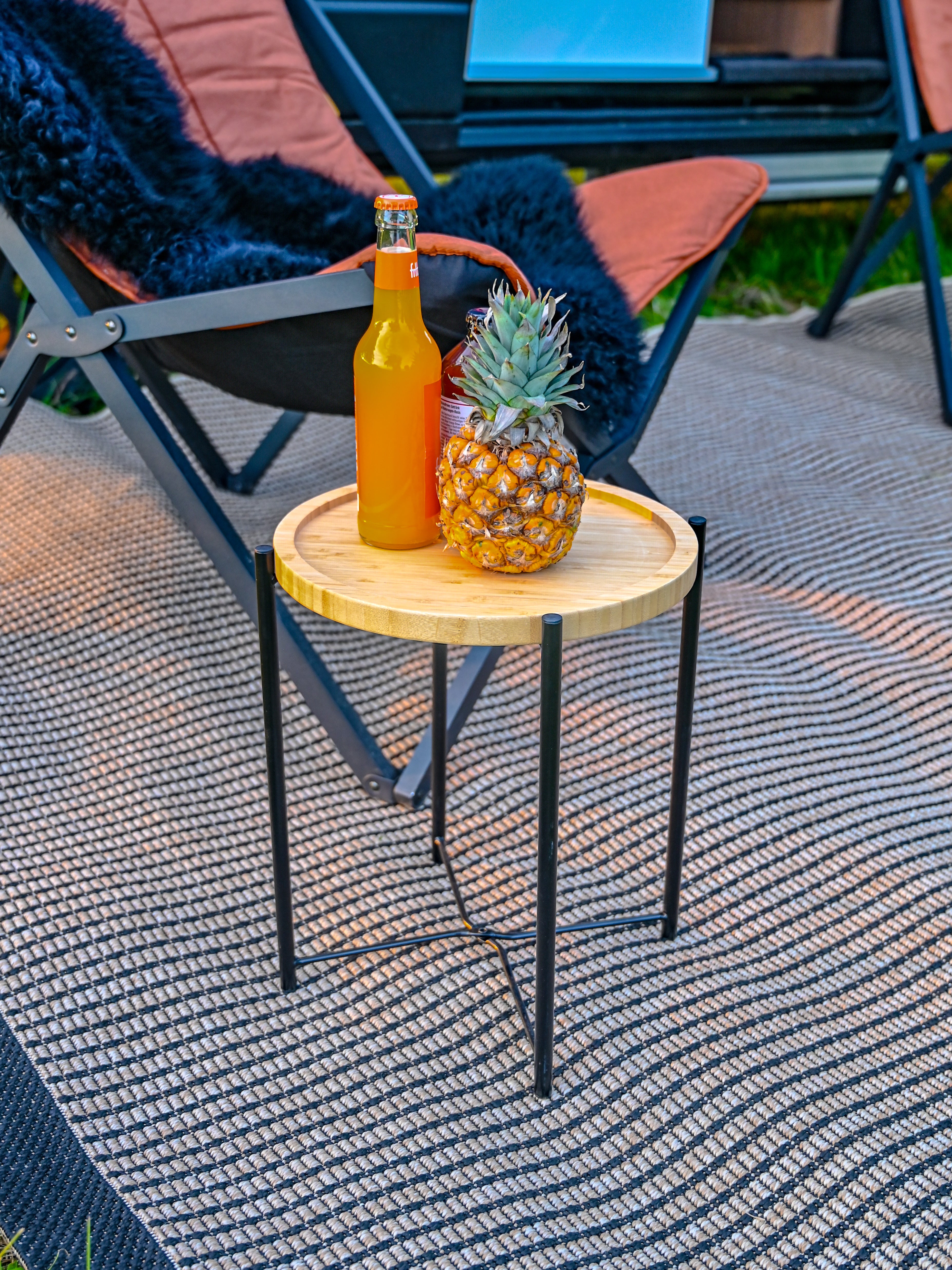 La table d'appoint en bambou - Collection Bo-Camp Urban Outdoor - Pliable pour Vanlife