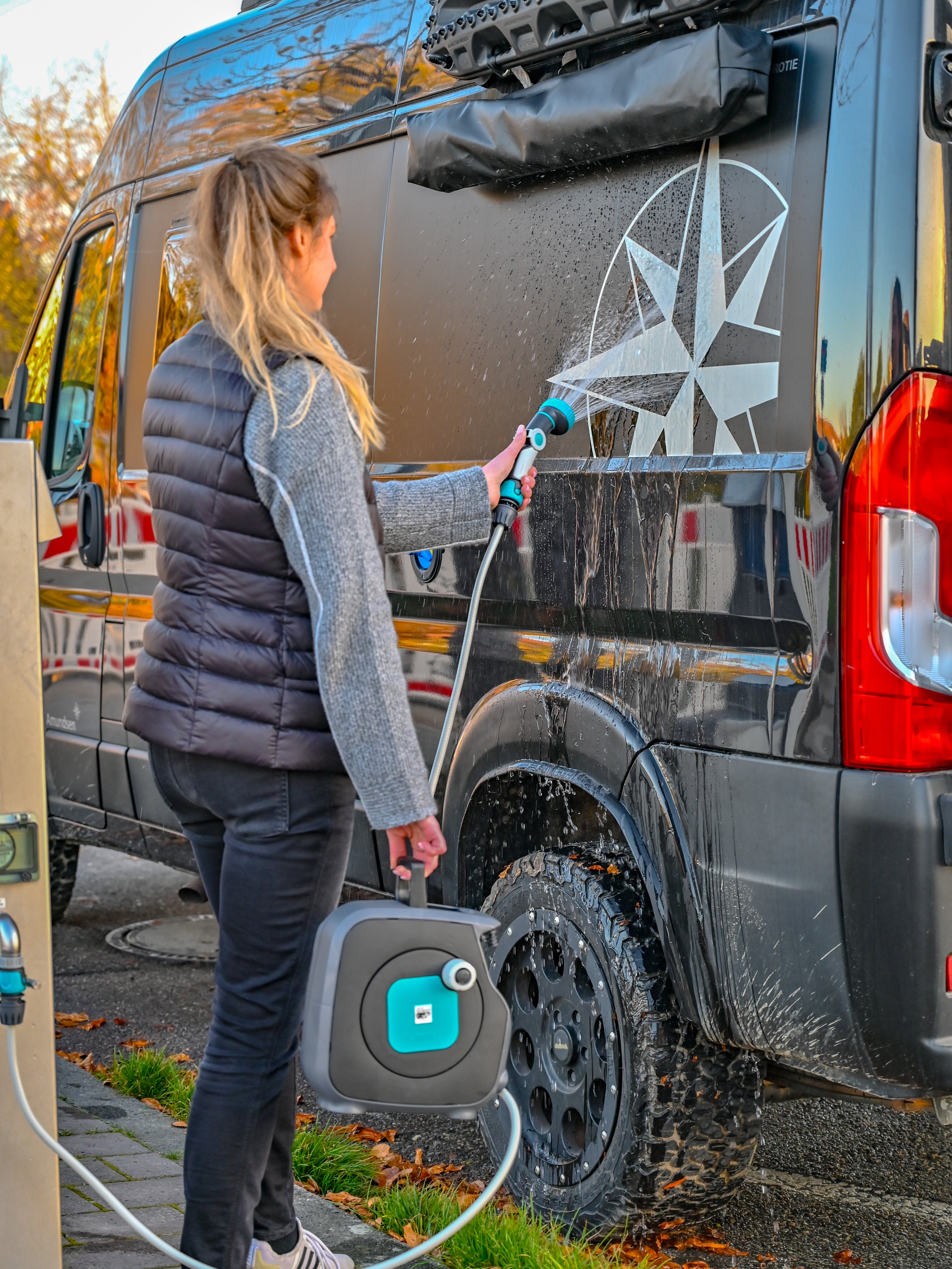 Die Mini-Schlauchtasche - Magnetische Schlauchtrommel - Offrotie - Tragbar für Vanlife