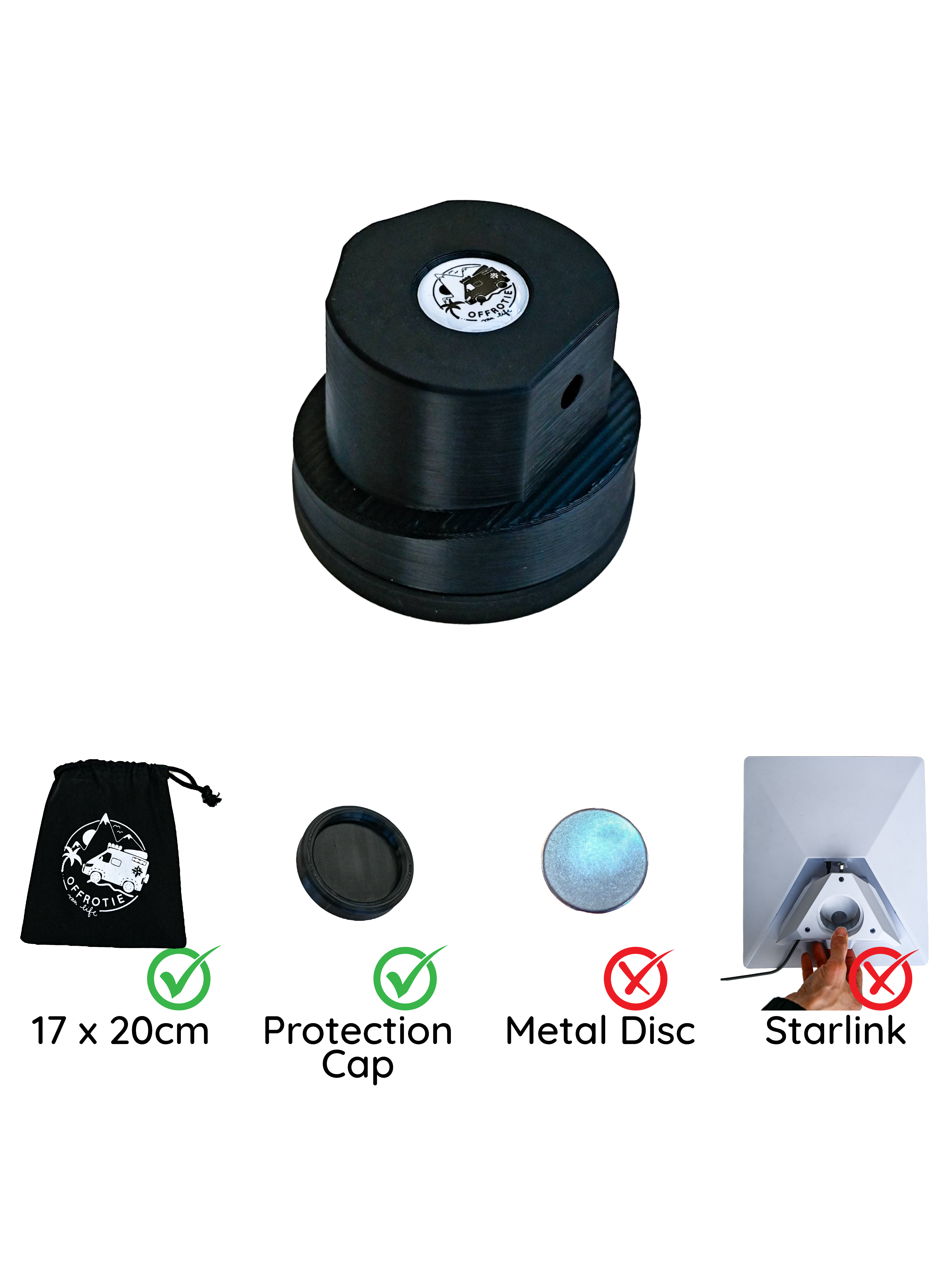 Der Starlink Mini Magnethalter – Offrotie 3D-gedruckt – Für Fahrgestell- und Dachfenstermontage
