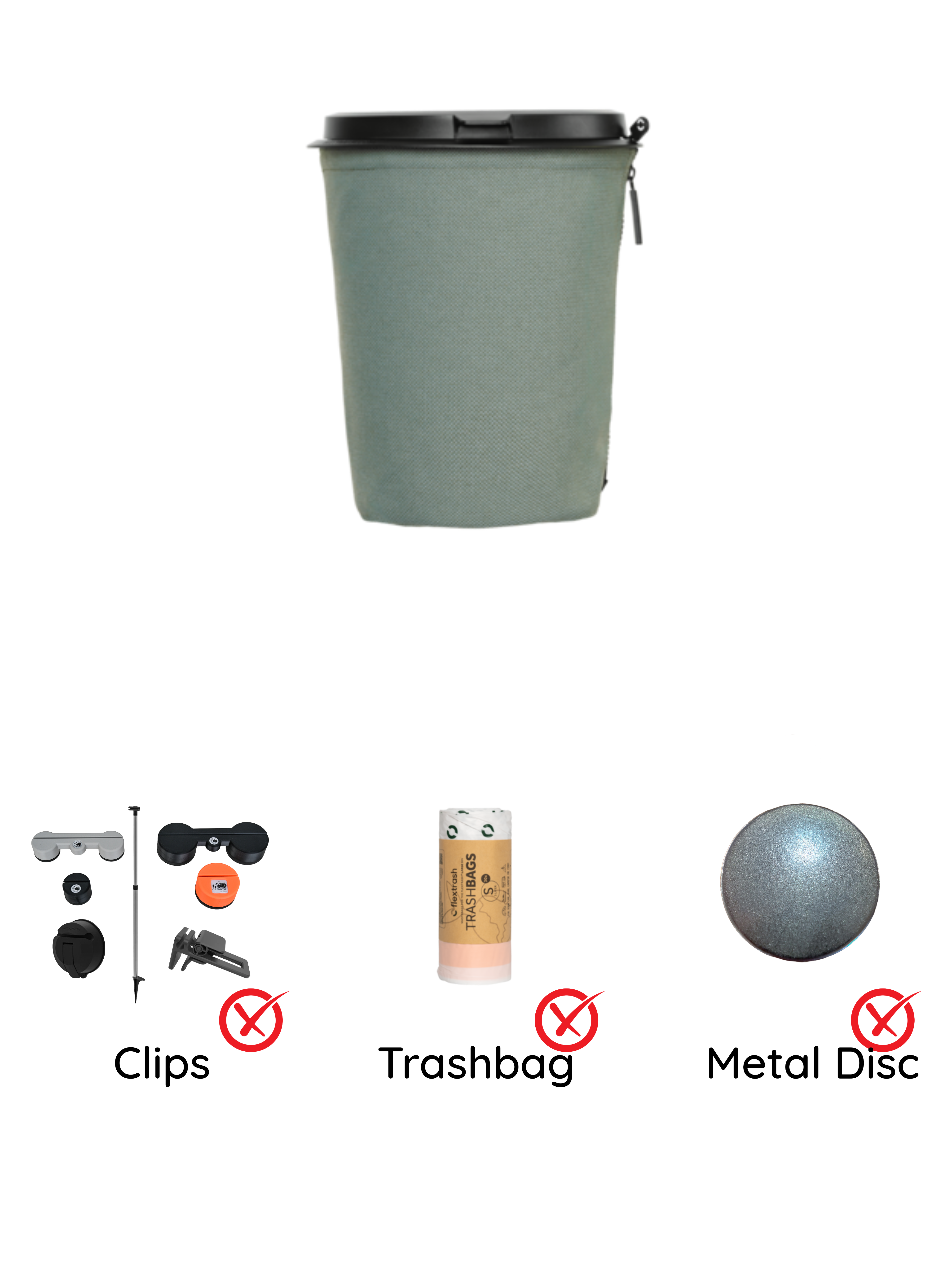 Il cestino dei rifiuti Flextrash - Piccolo 3 litri - Portatile per Vanlife