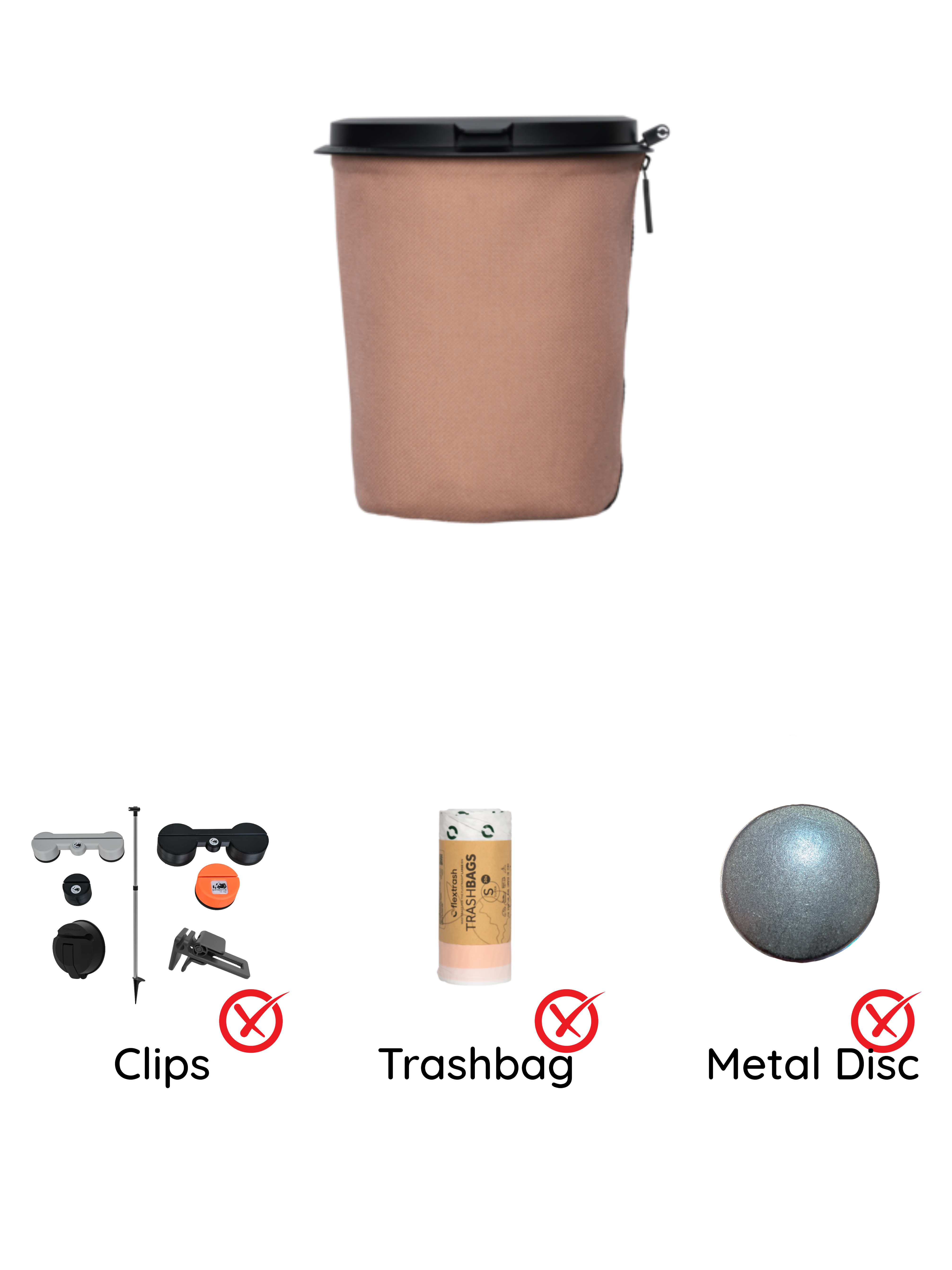 Il cestino dei rifiuti Flextrash - Piccolo 3 litri - Portatile per Vanlife