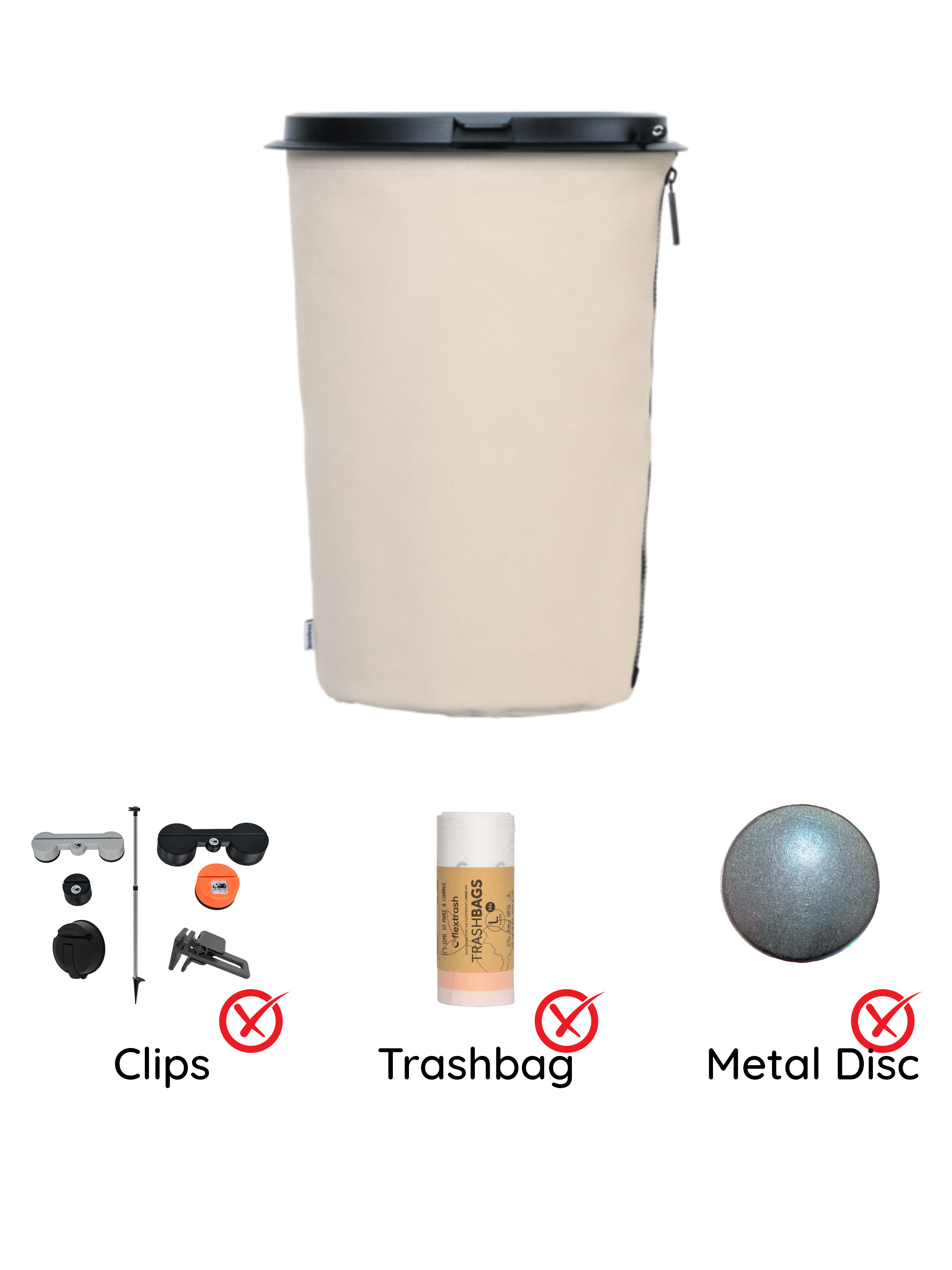 The Flextrash Waste Bin - Large 9 liters - Portable for Vanlife