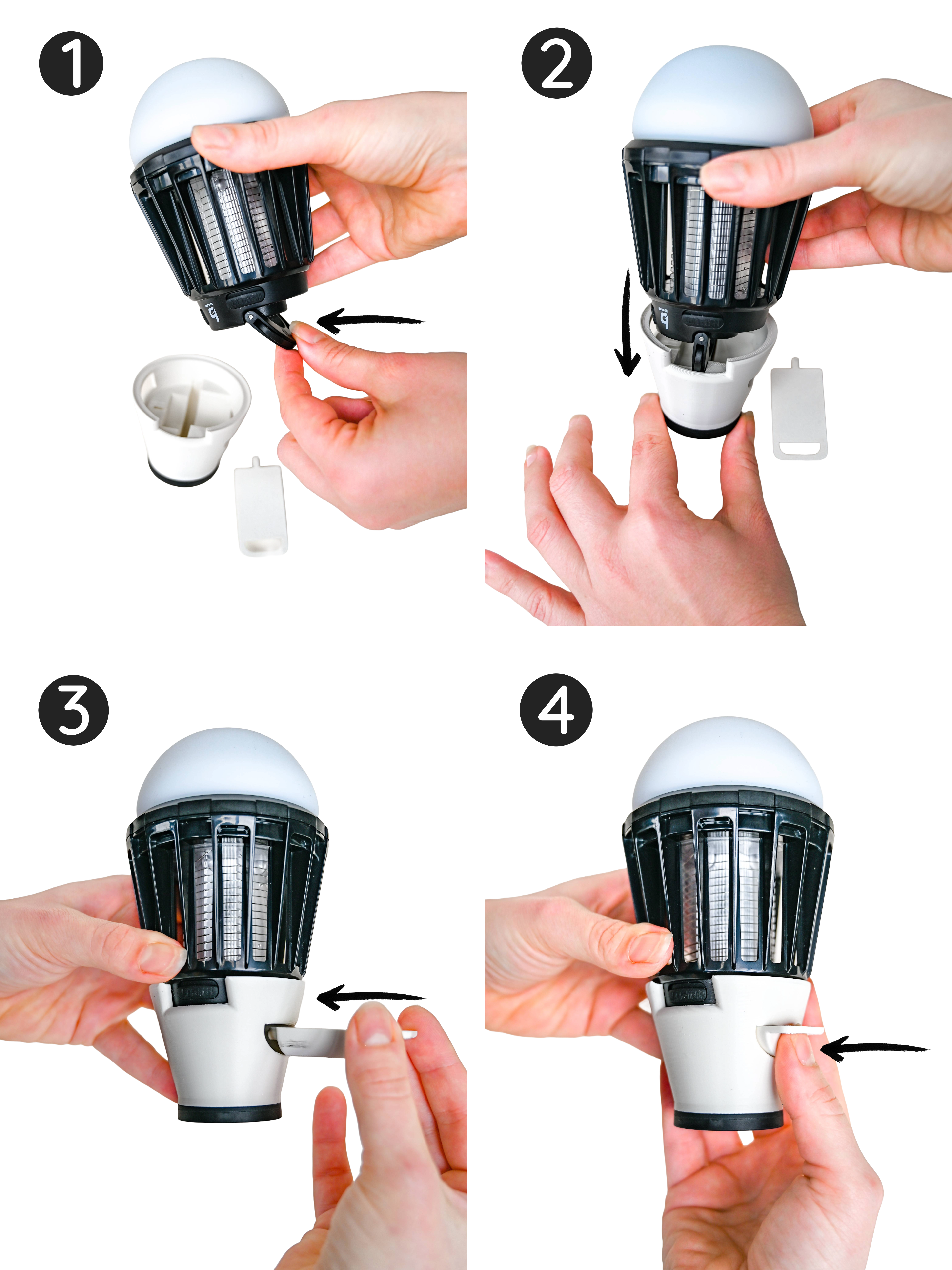 La Lampada antizanzare magnetica - Base stampata in 3D Offrotie per Bo-Camp 180 lumen impermeabile - Portatile per Vanlife