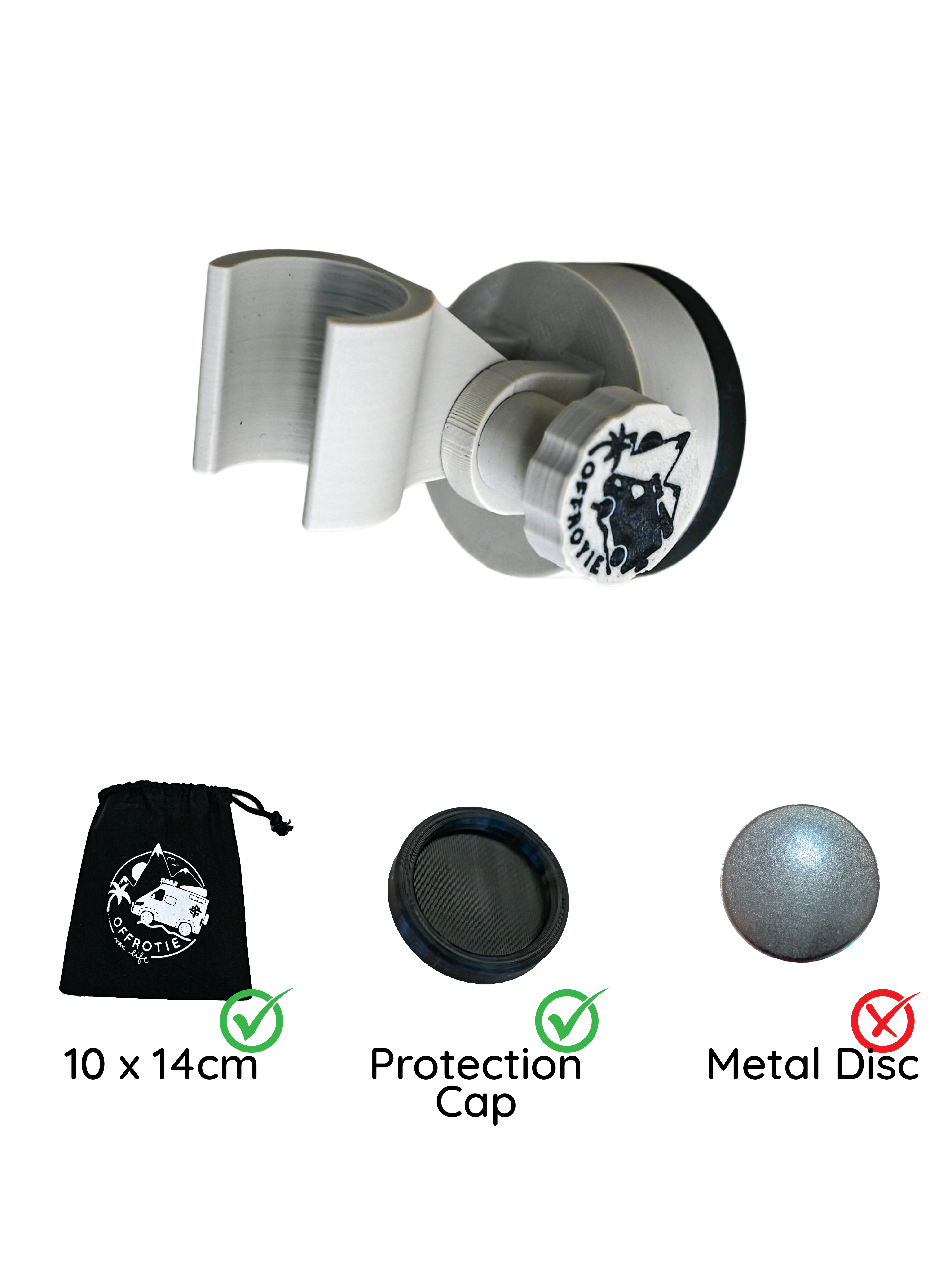 Der Duschhalter magnetisch – Offrotie 3D-gedruckt – tragbar für Vanlife 