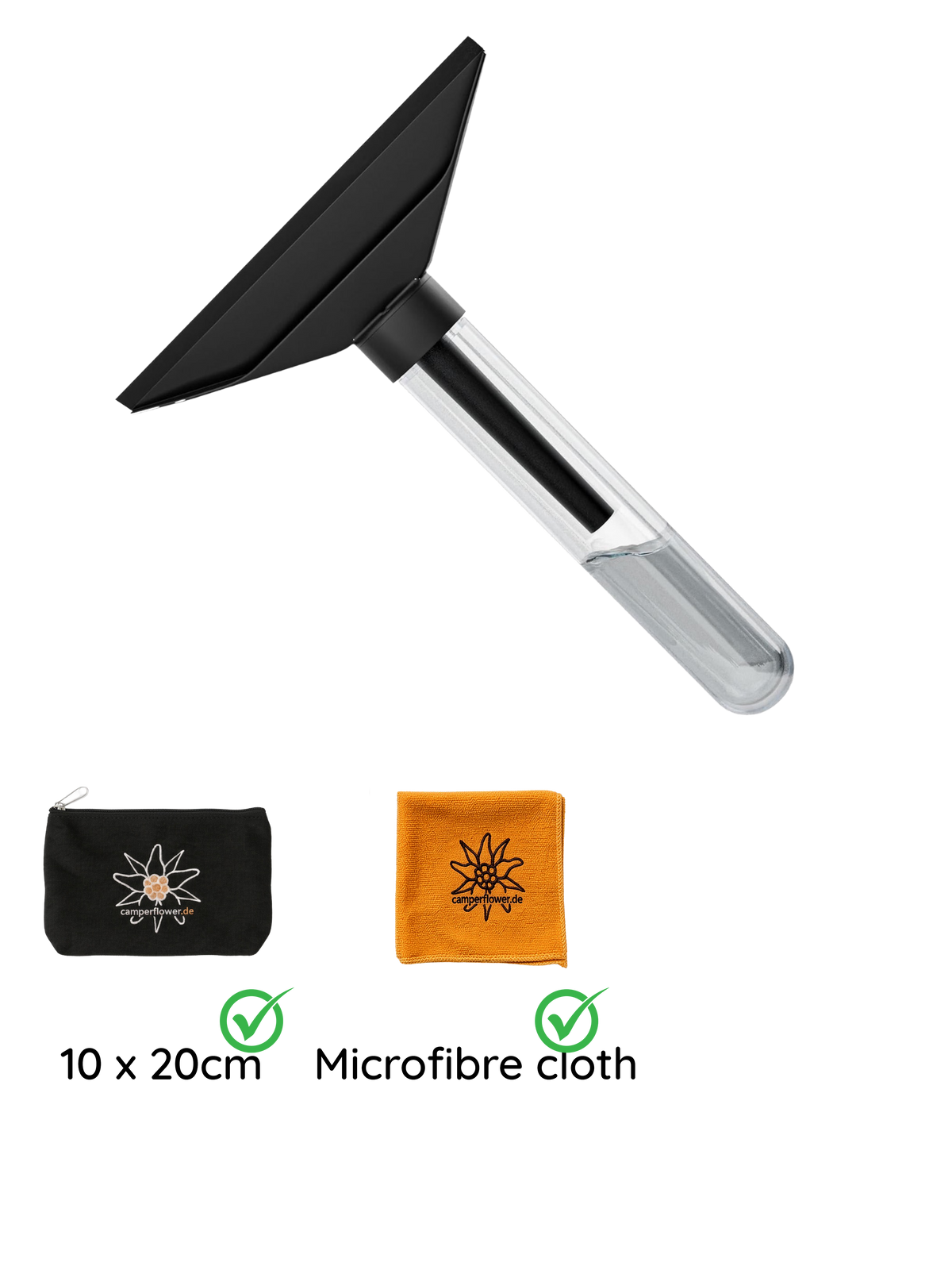 La Raclette anti-condensation pour pare-brise – Réservoir d’eau dans le manche – Fourgonnette | Camping-car | Voiture