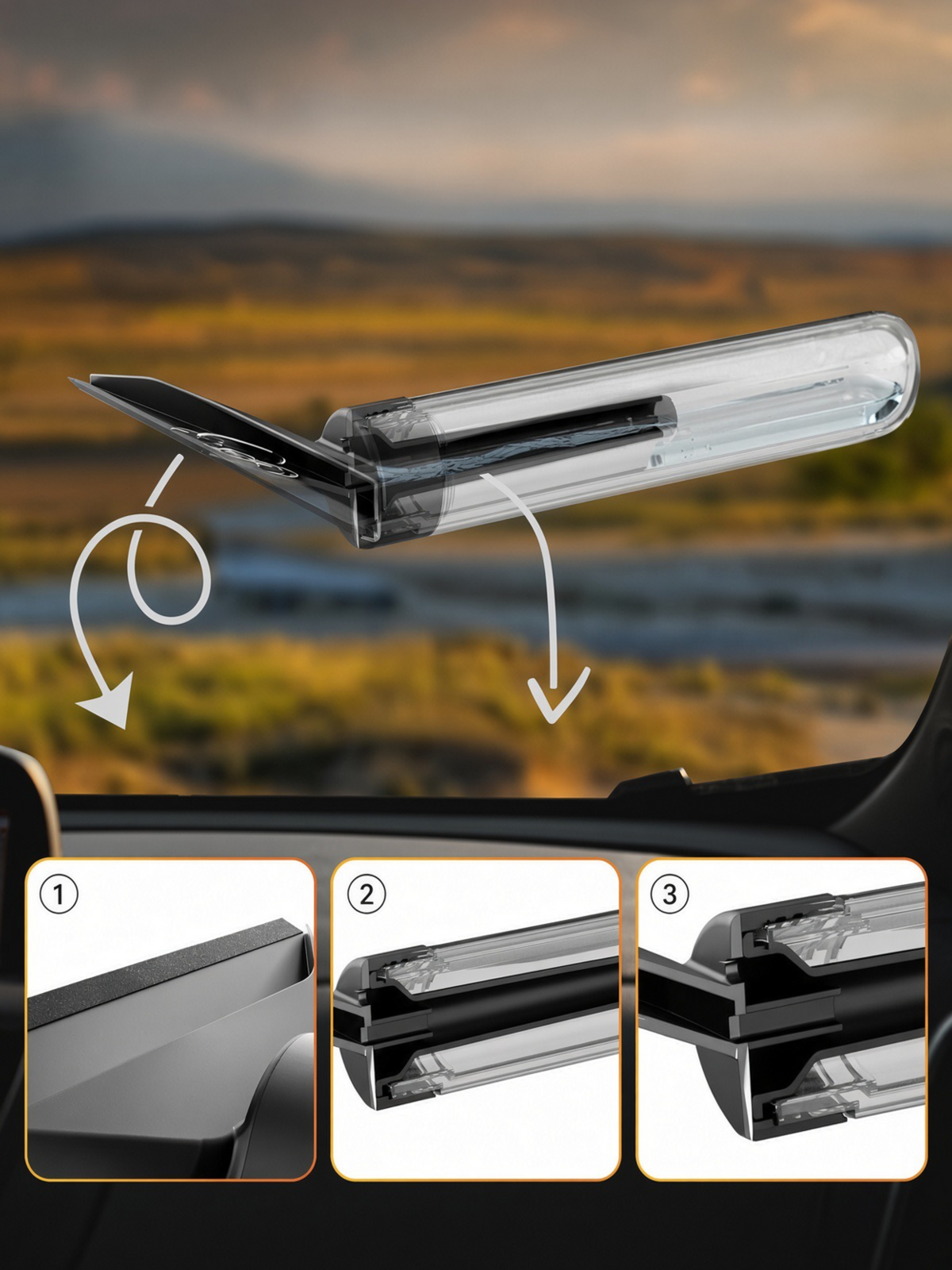 La Raclette anti-condensation pour pare-brise – Réservoir d’eau dans le manche – Fourgonnette | Camping-car | Voiture
